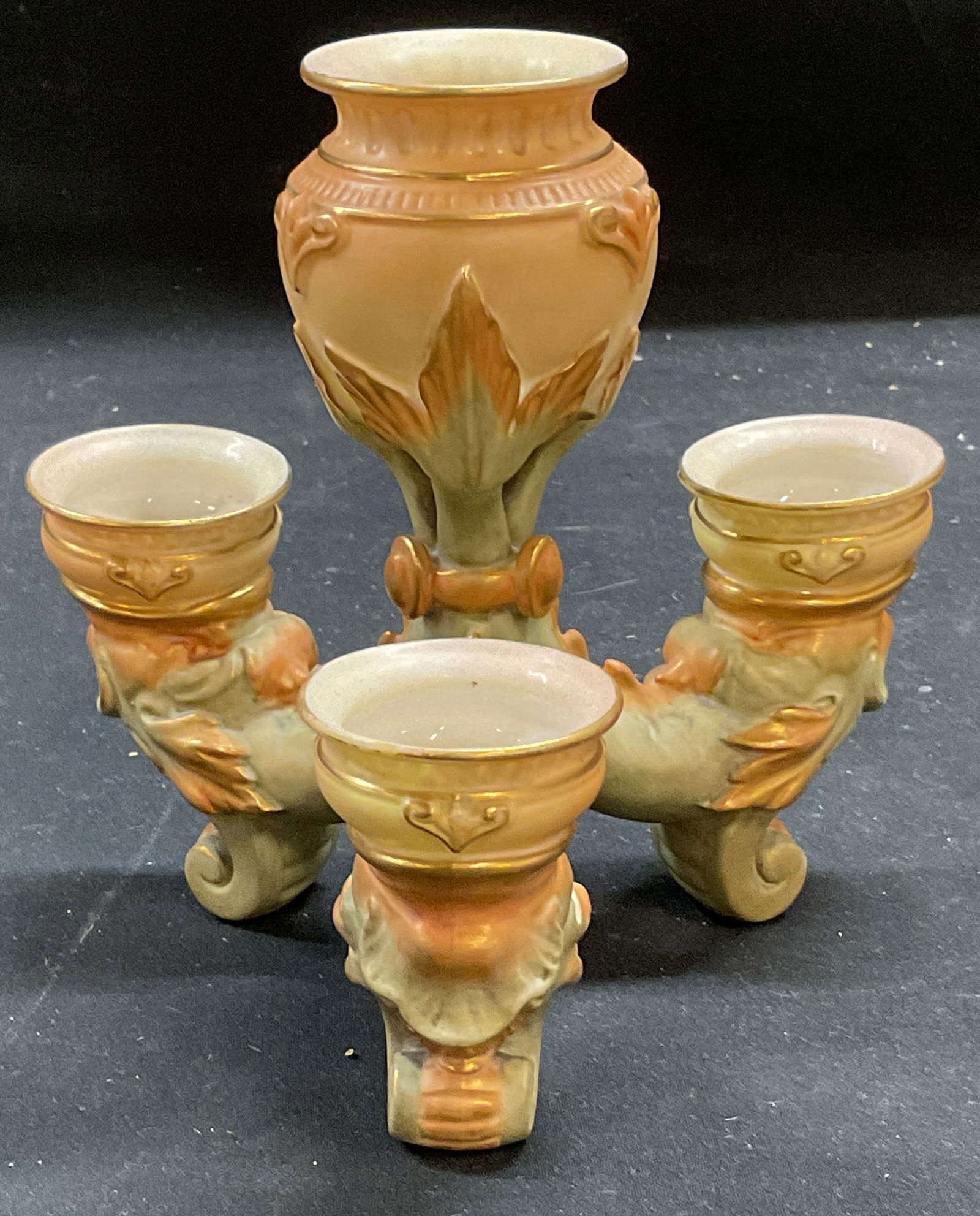 Antq Royal Worcester Porc Tripod Candle Holder (1 of 6)