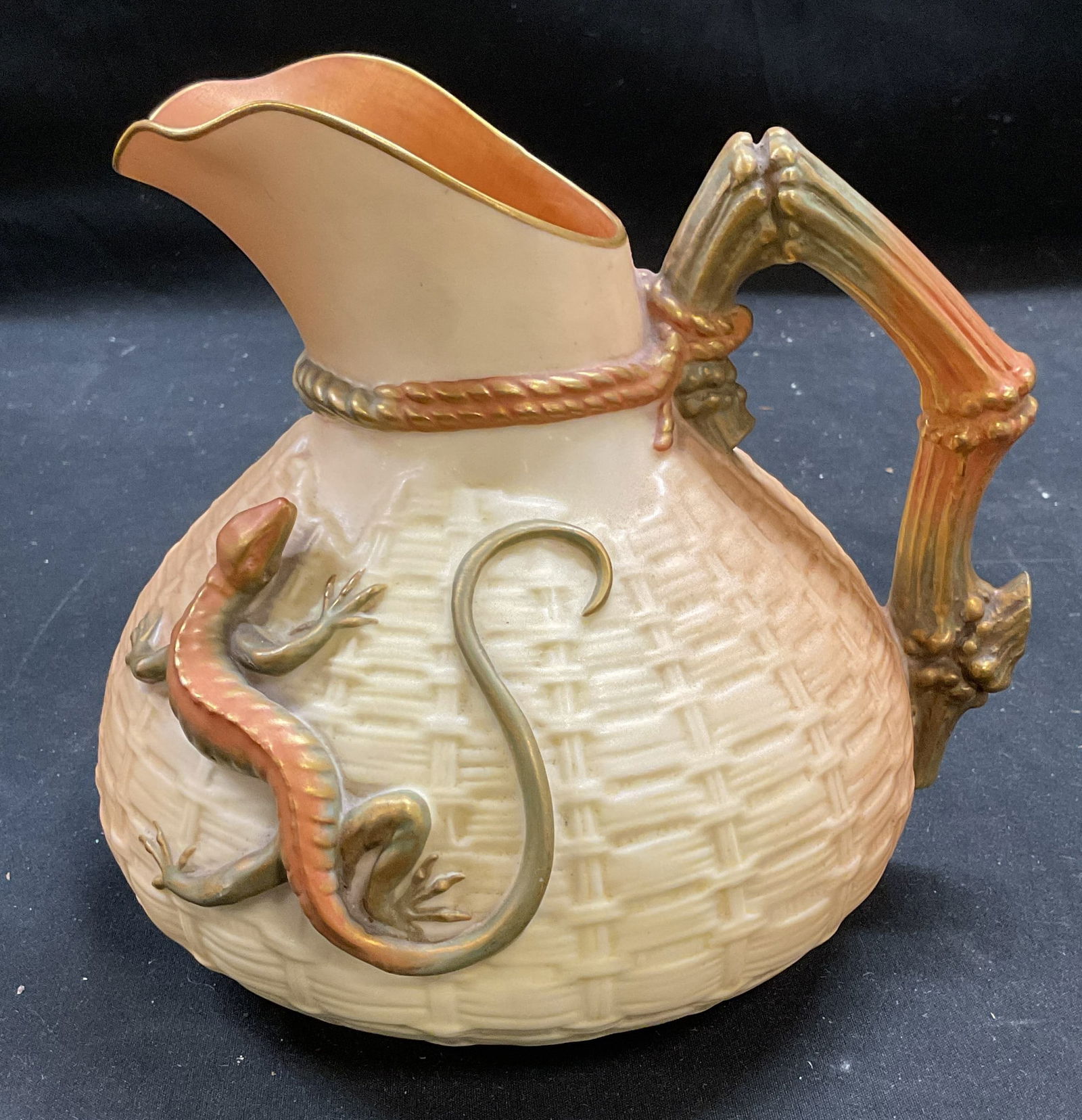 Antq Royal Worcester Porcelain Lizard Pitcher (1 of 6)
