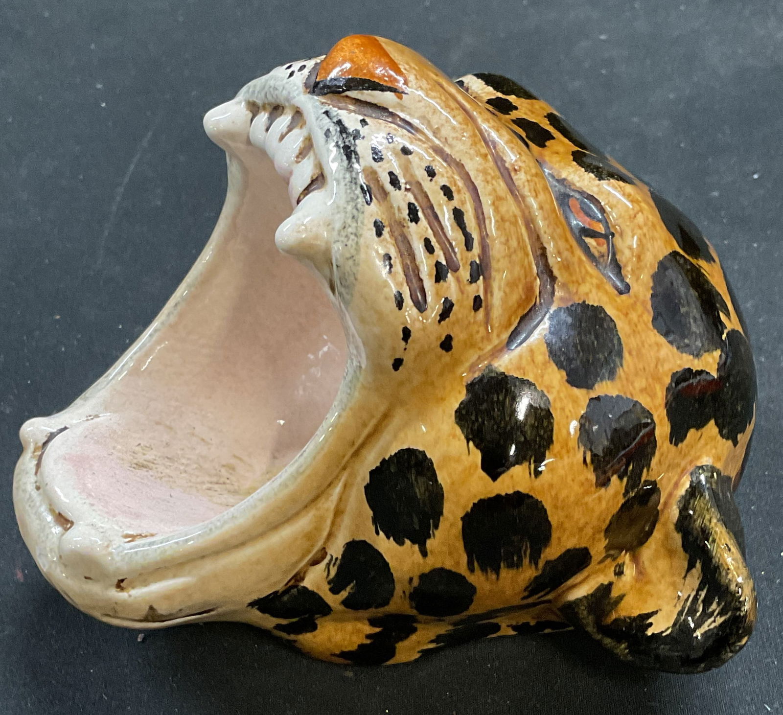 Vintage Ceramic Leopard Head Figural Bowl (1 of 6)
