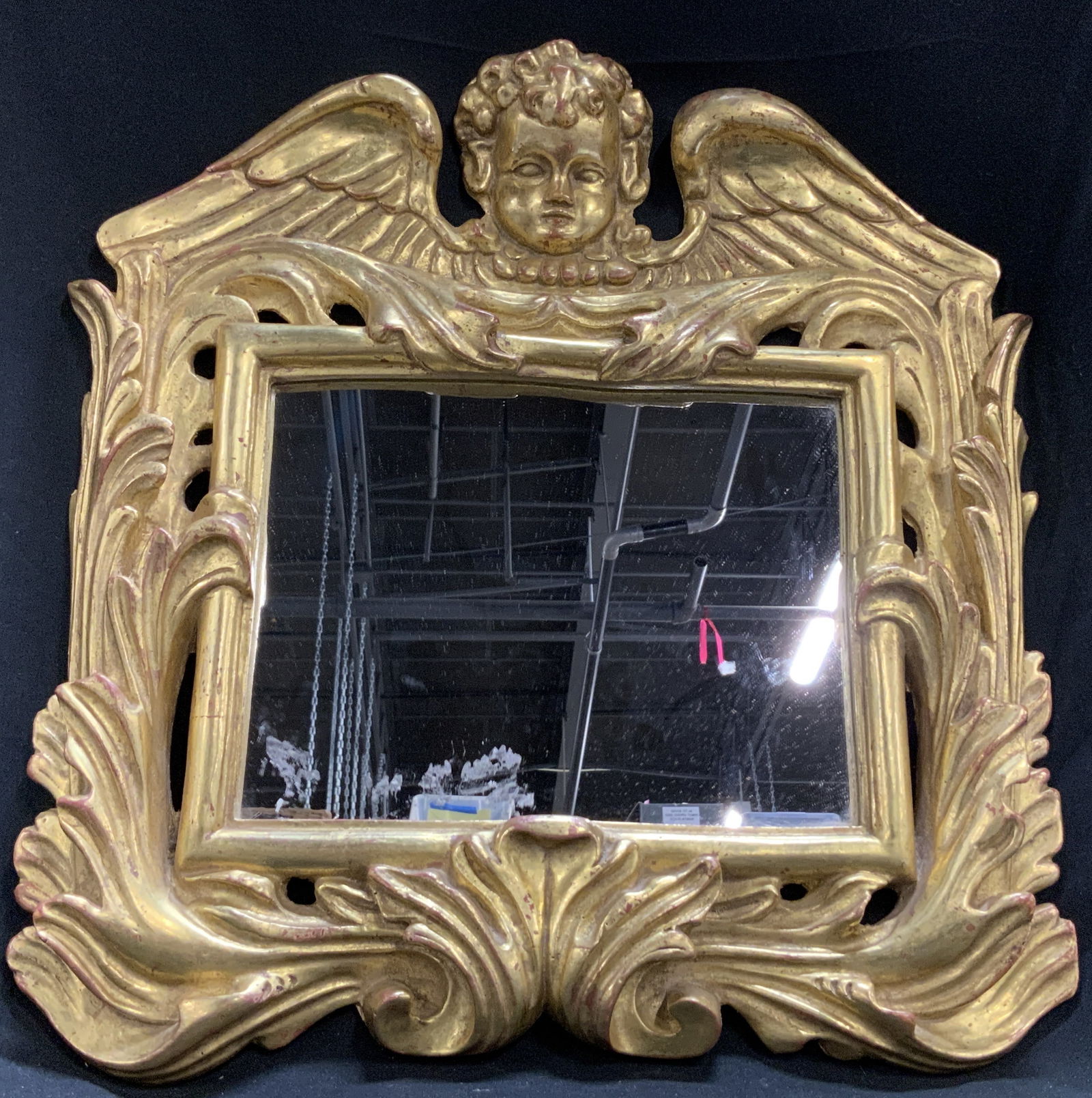 Vntg Baroque Style Cherub Gilt Wood Mirror (1 of 6)