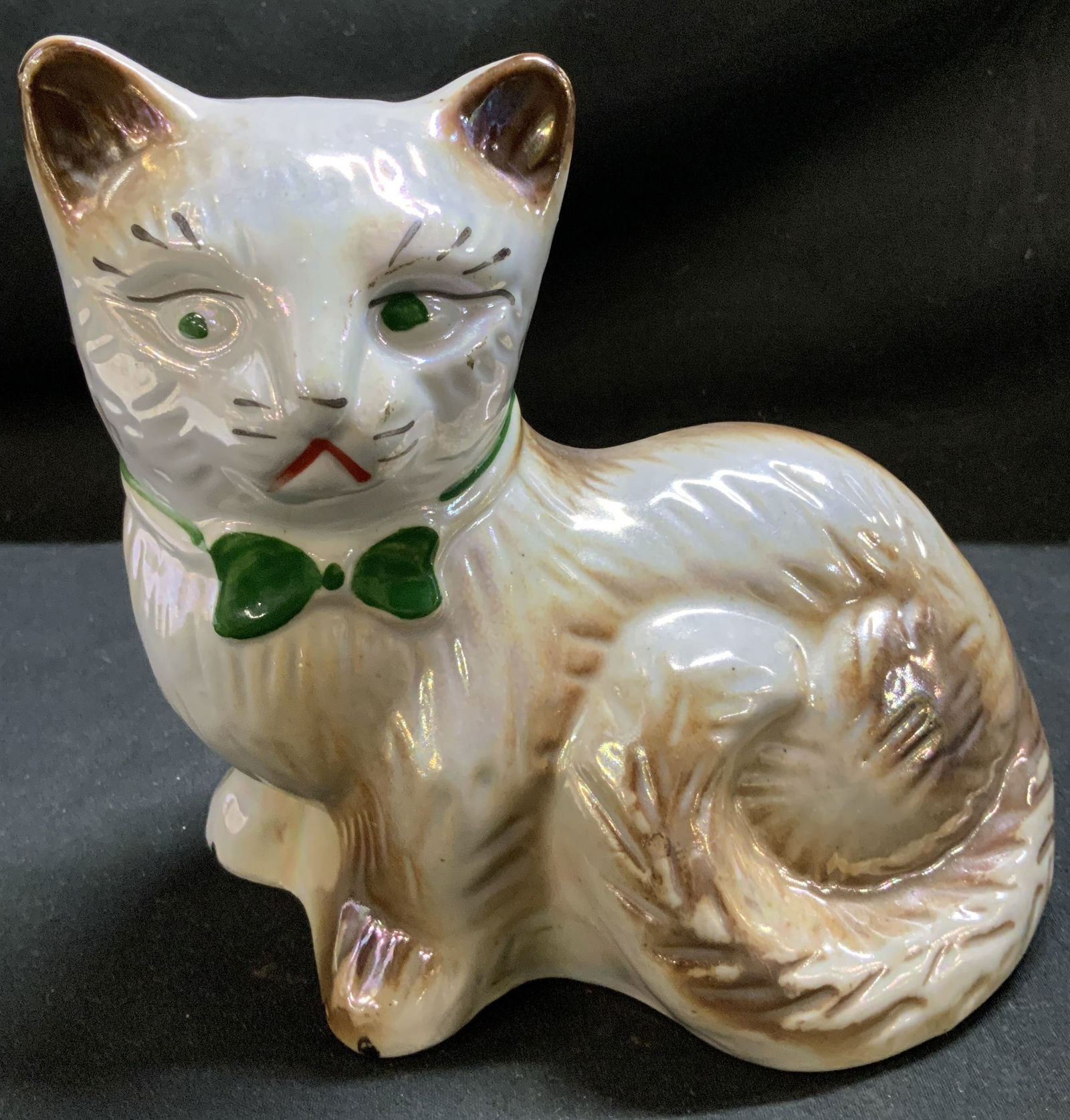 Vntg Nydia Lusterware Ceramic Cat Figurine BRAZIL (1 of 6)