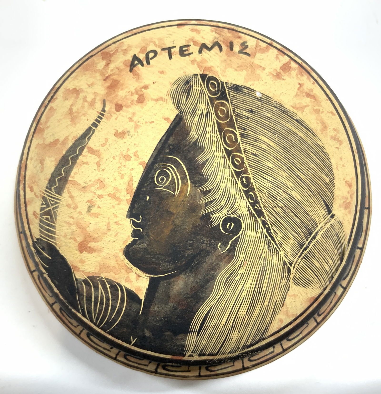 Vntg Ceramic Trnkt Bx W Lid Greek Goddess Artemis (1 of 7)