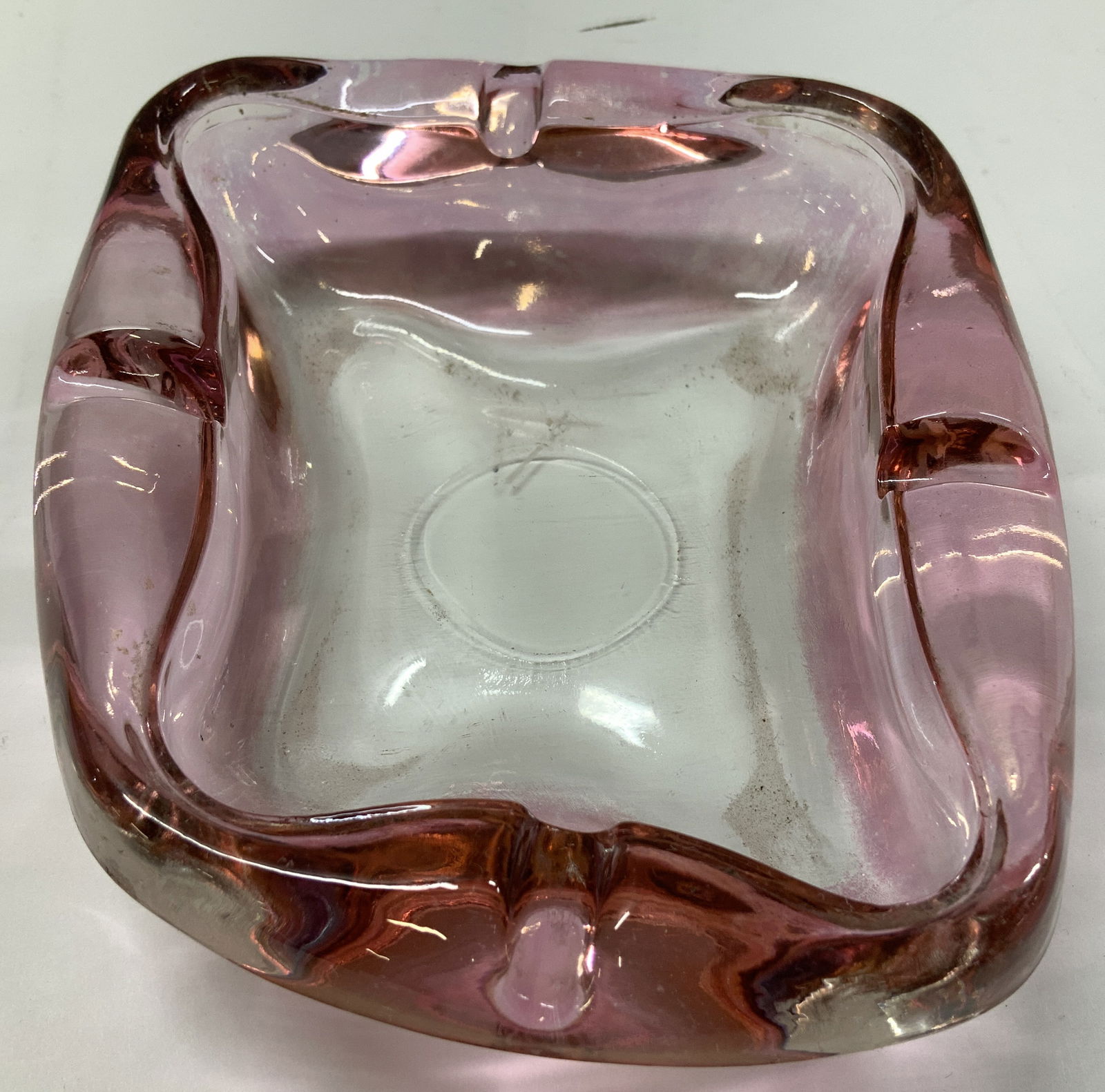 MCM Iridescent Pink Glass Ashtray (1 of 6)
