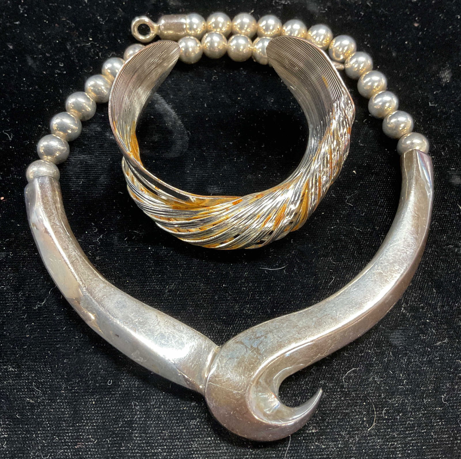 Lot 2 Sterling Silver Beaded Pendant Necklace + (1 of 6)