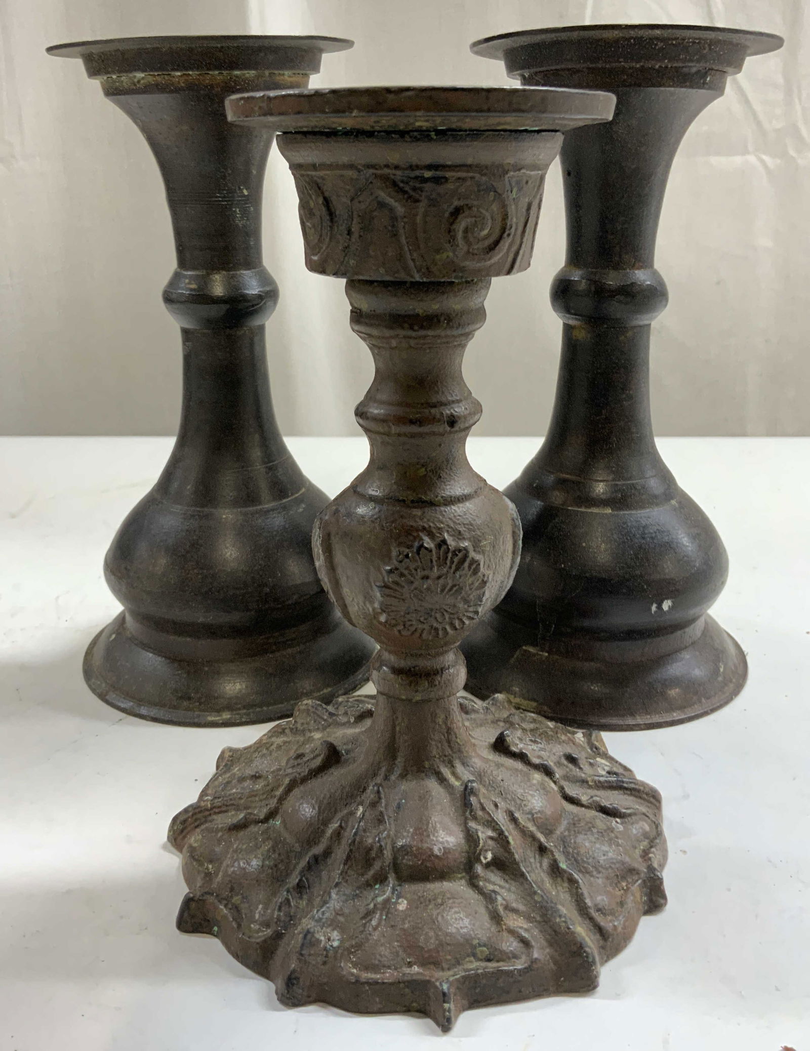 Lot 3 Vintage Metal Tabletop Candlesticks (1 of 7)