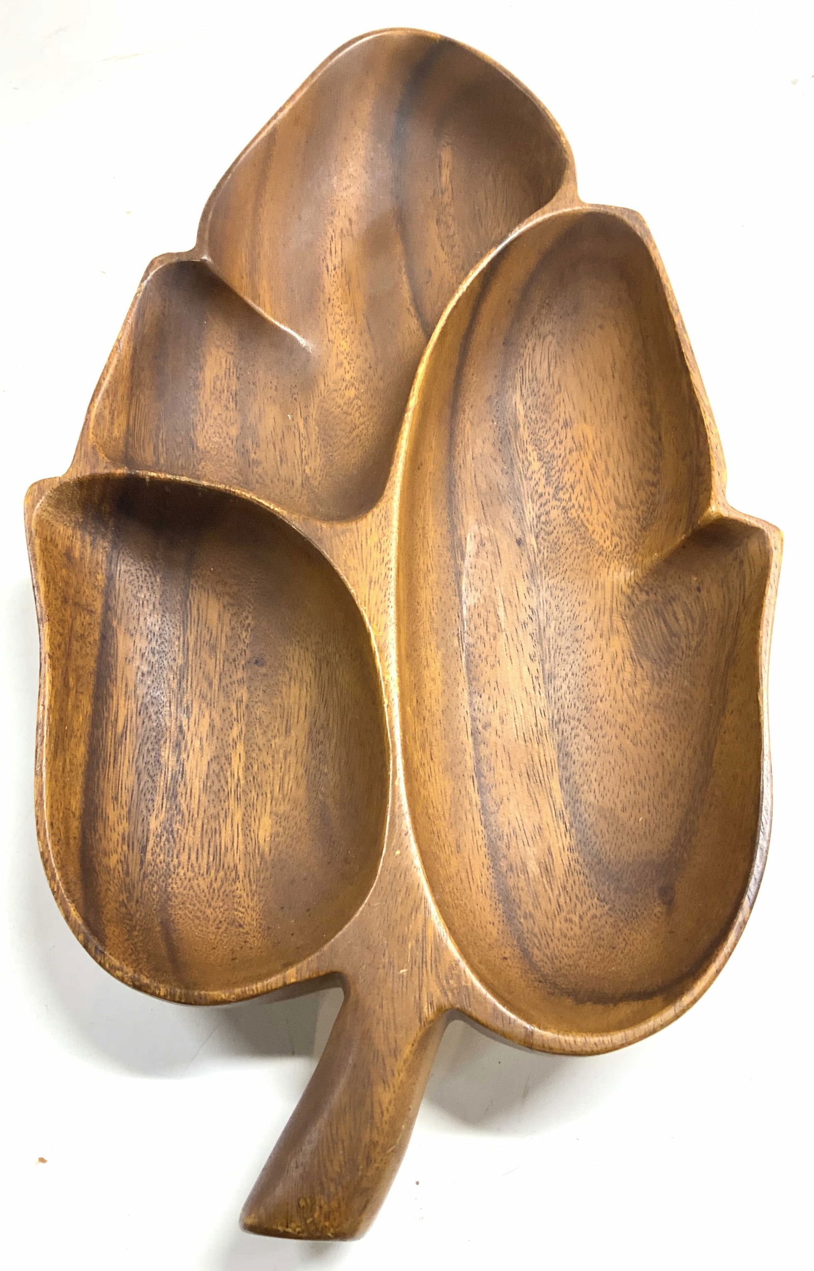 ALOHA CRAFT MONKEY POD Wood Leaf Dish (1 of 6)