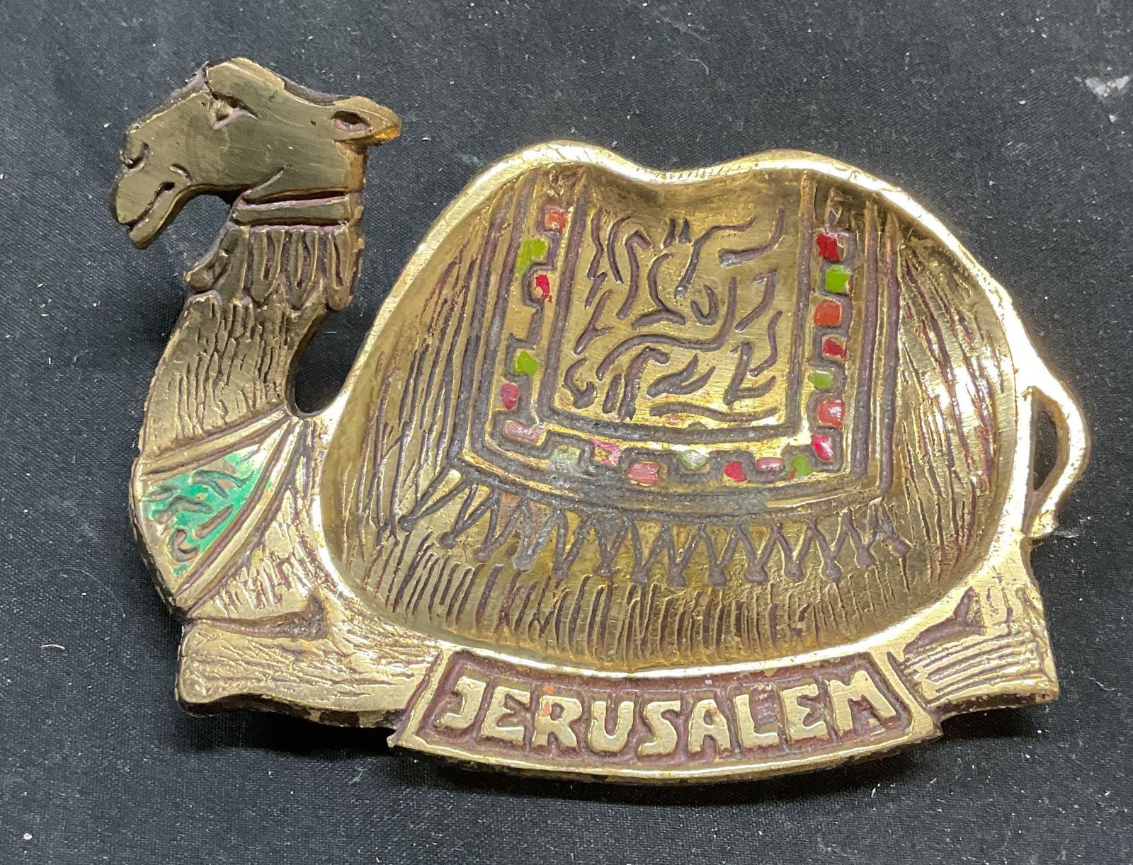 Jerusalem Souvenir Camel Brass Trinket Dish (1 of 6)