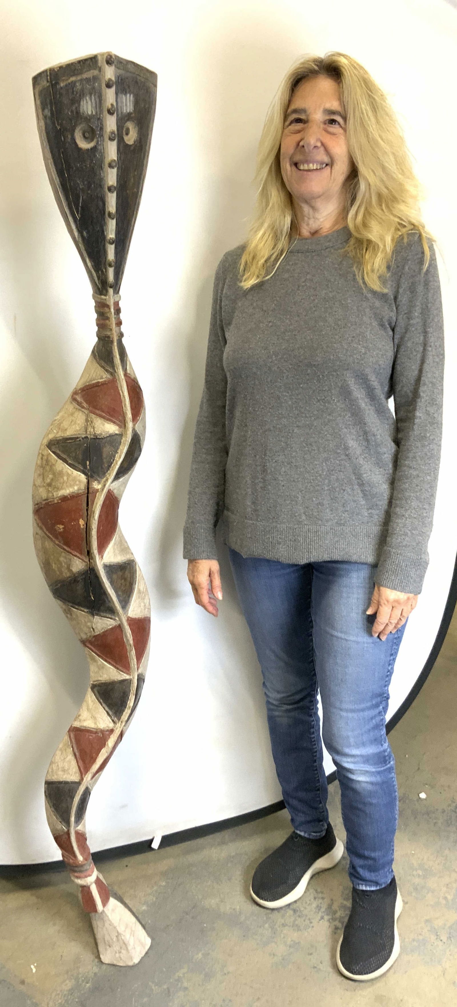 Vtg Hand Pntd Wood Baga Serpent Bansonyi Sculpture (1 of 10)