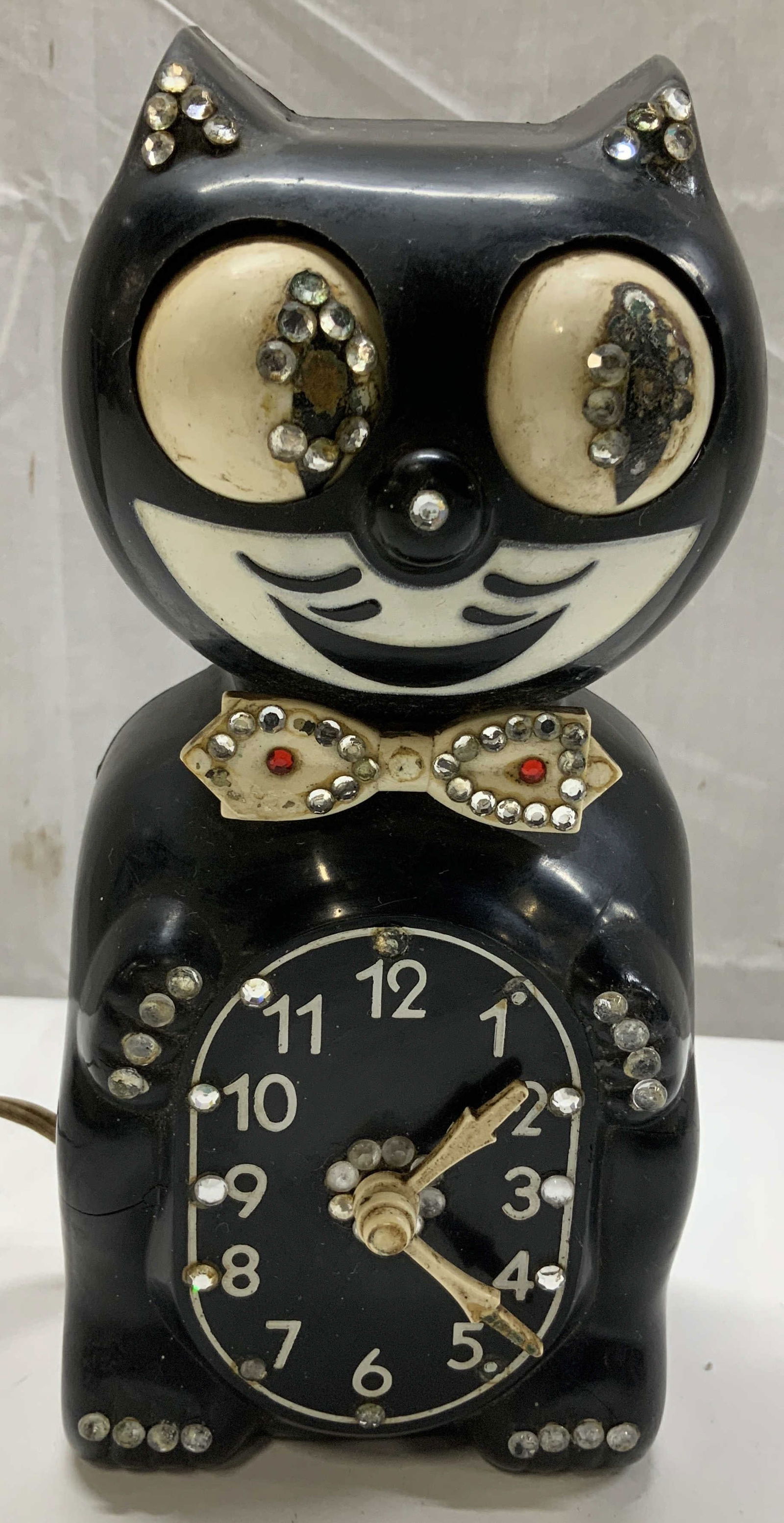 Vintage Rhinestone Novelty D8 Kit Cat Clock (1 of 6)