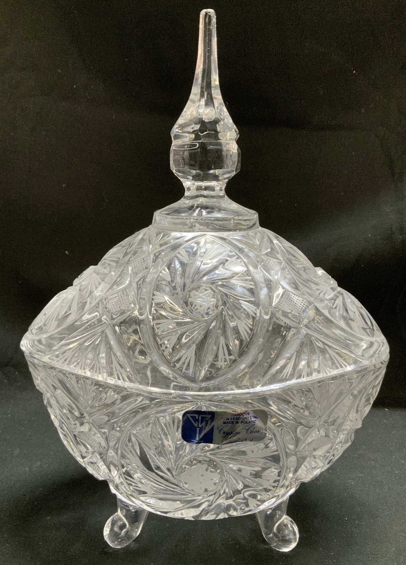 Vntg Crystal Clear Industries Candy Dish POLAND (1 of 8)