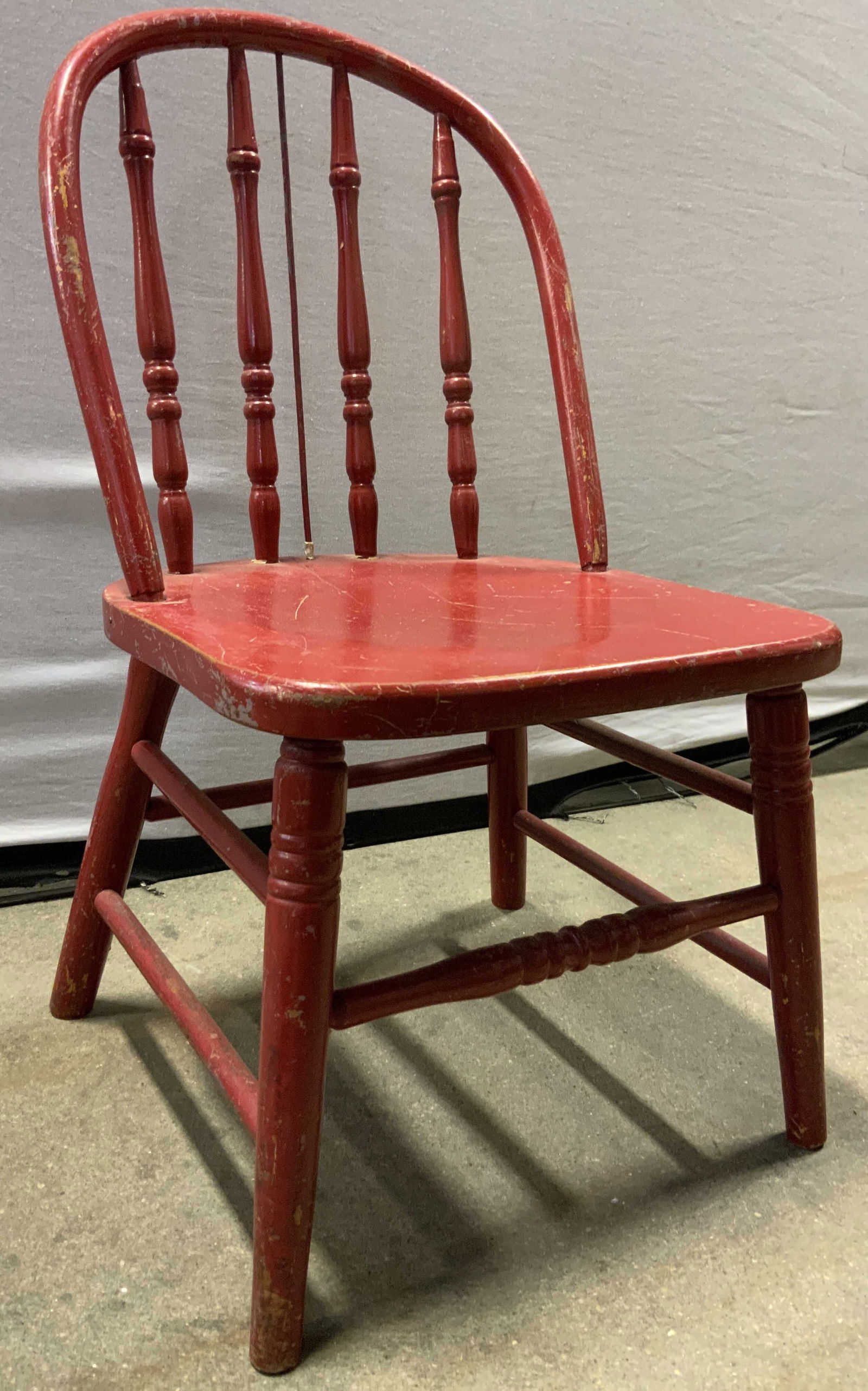 Vintage Wooden Childrens Side Chair Red (1 of 9)