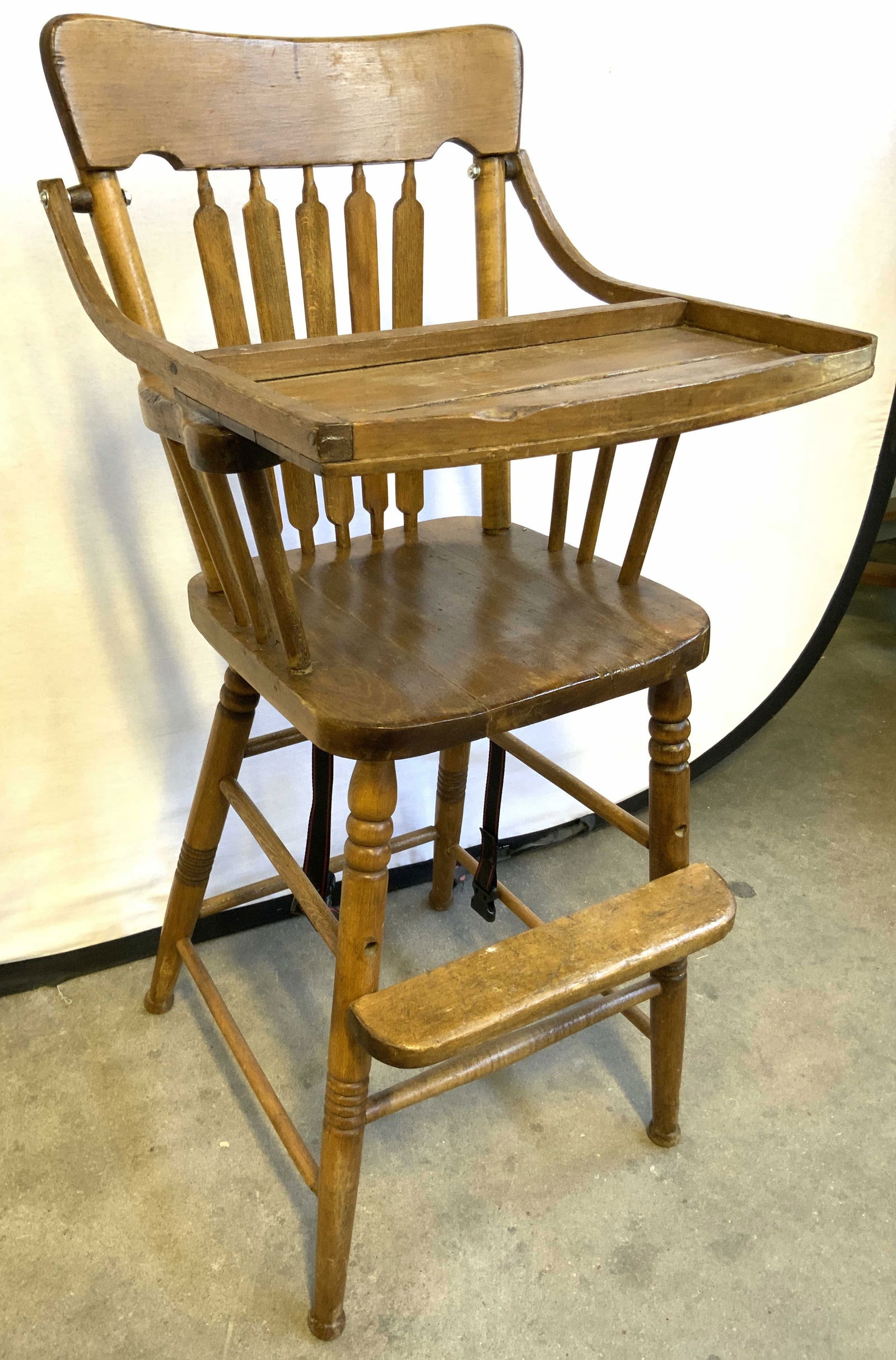 Vintage Wooden Highchair W Tray (1 of 8)