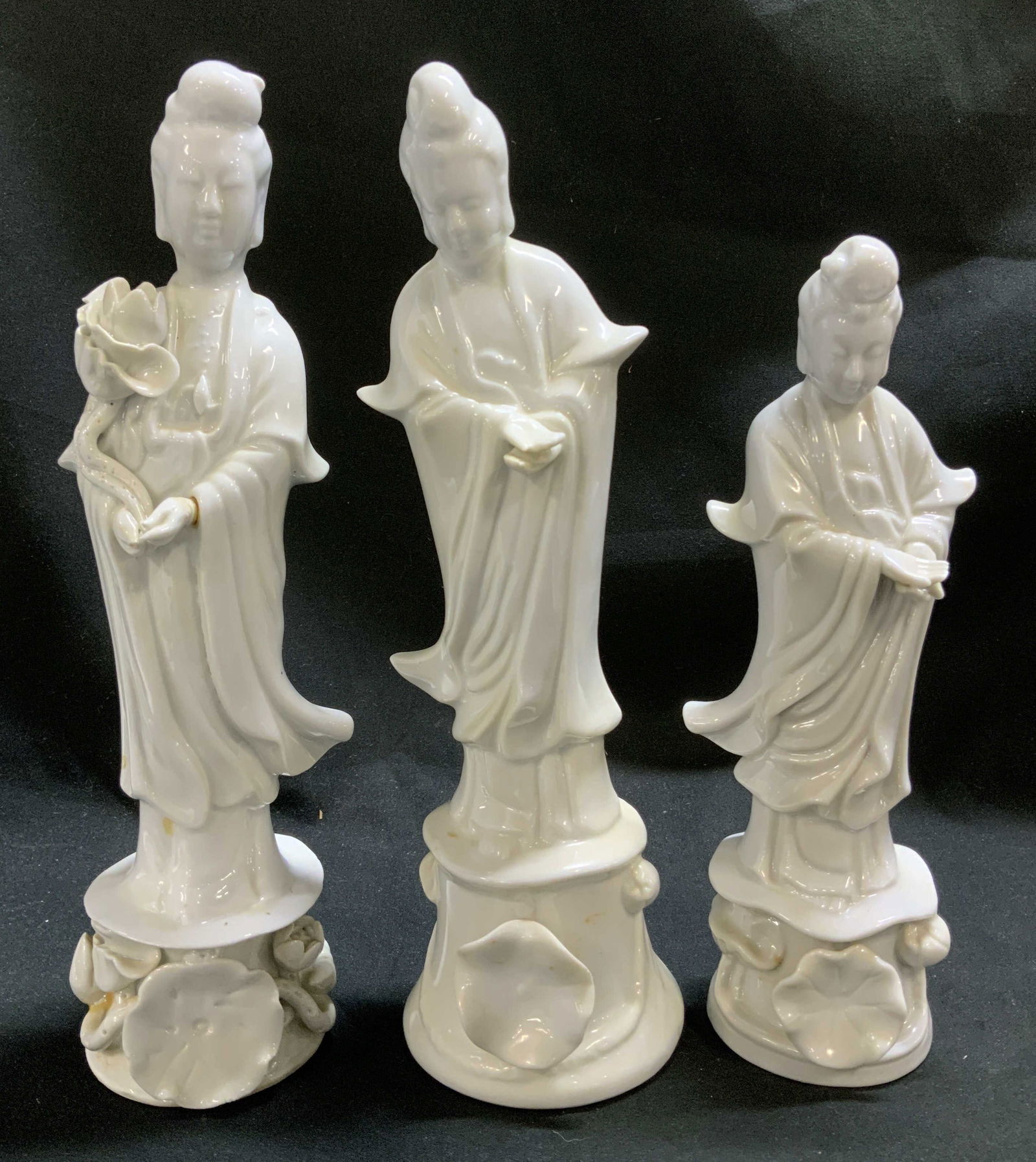 Lot 3 Blanc De Chine Standing Guanyin Figurines (1 of 11)
