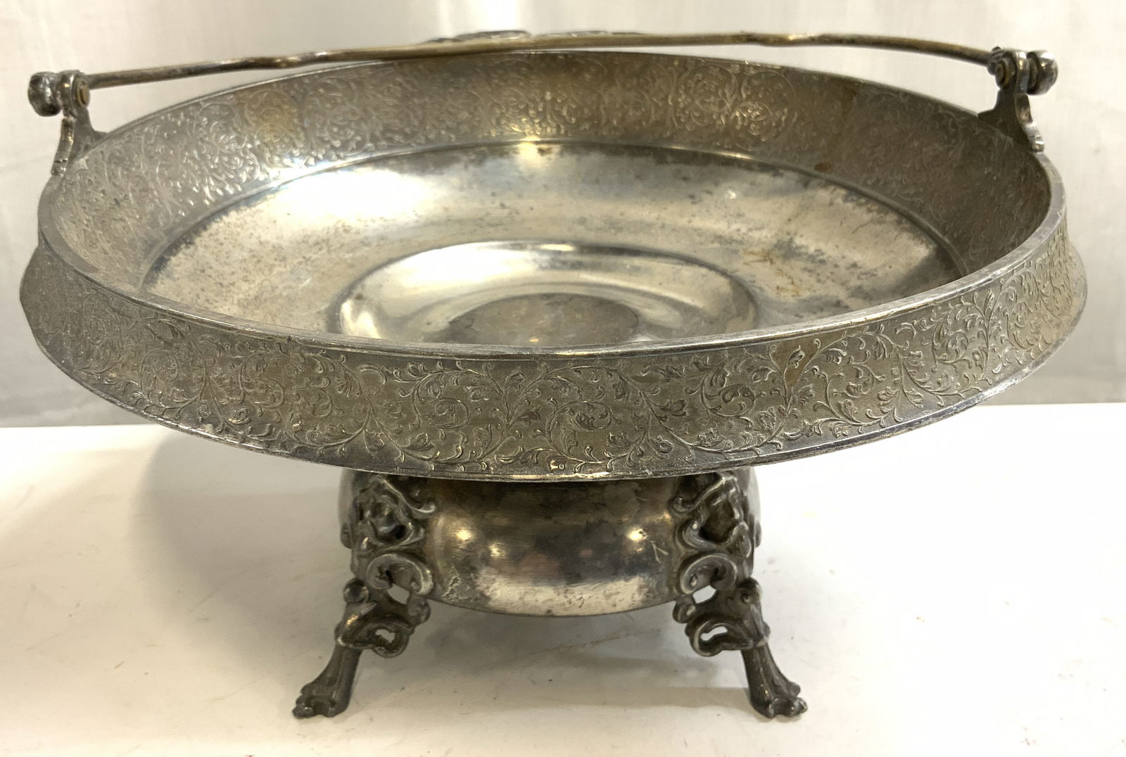 Antq Silver Plated Victorian Bridal Basket (1 of 7)