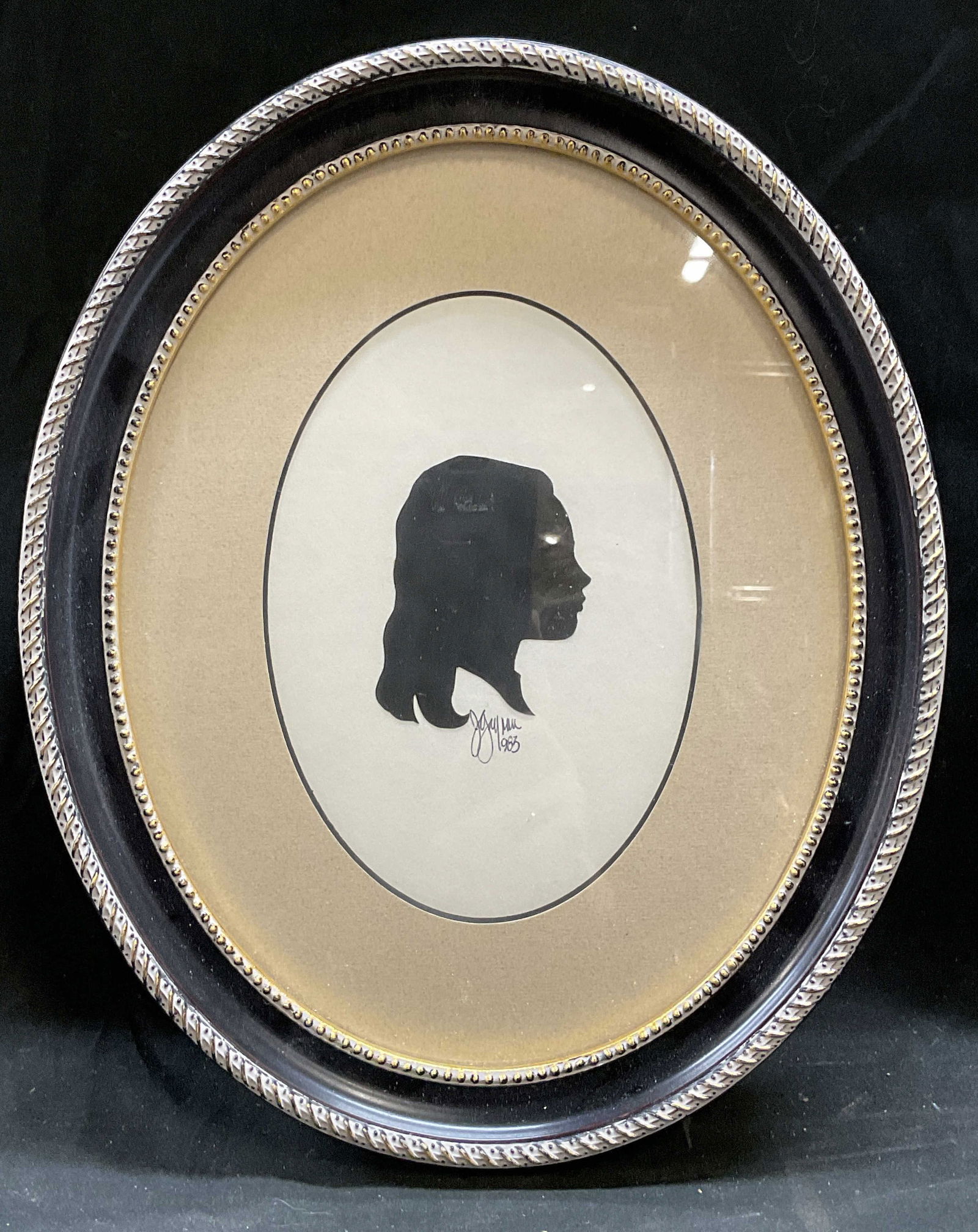 Framed Signed Child Girl Portrait Silhouette (1 of 6)