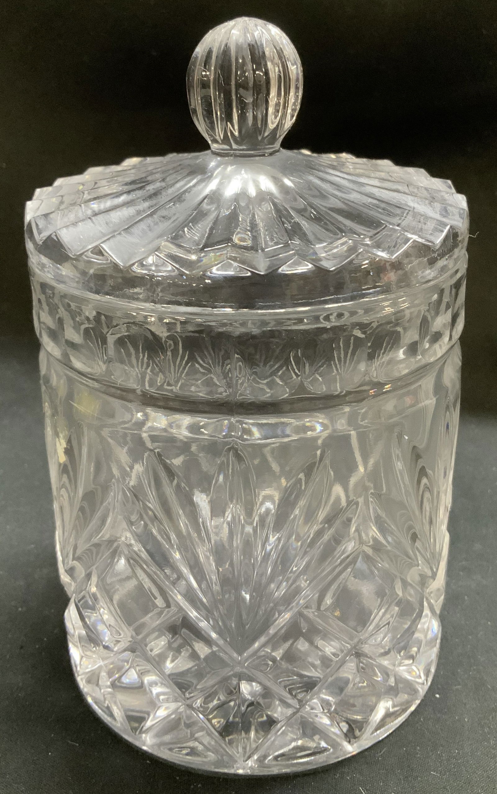 Vntg Cut Crystal Glass Lidded Candy Jar (1 of 6)
