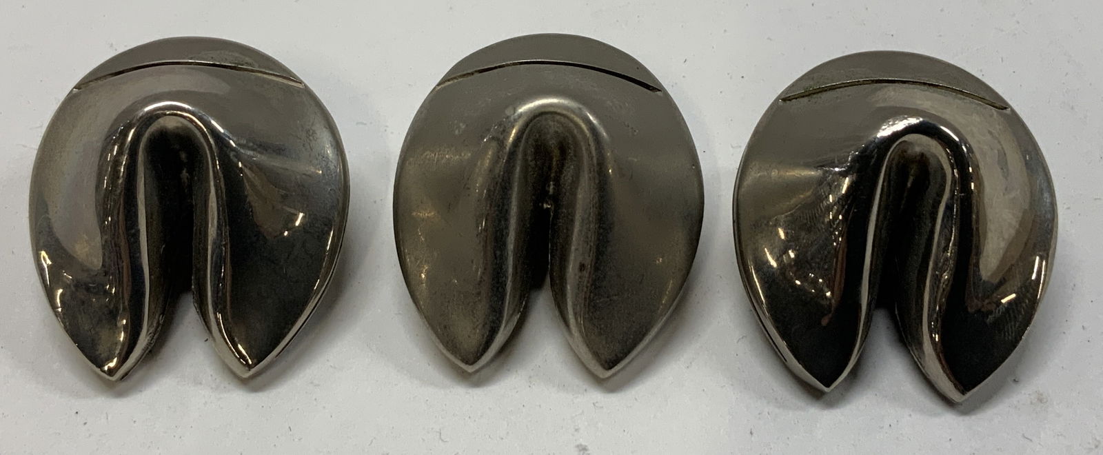 Lot 3 Silver Plated Fortune Cookie Card Holders (1 of 6)