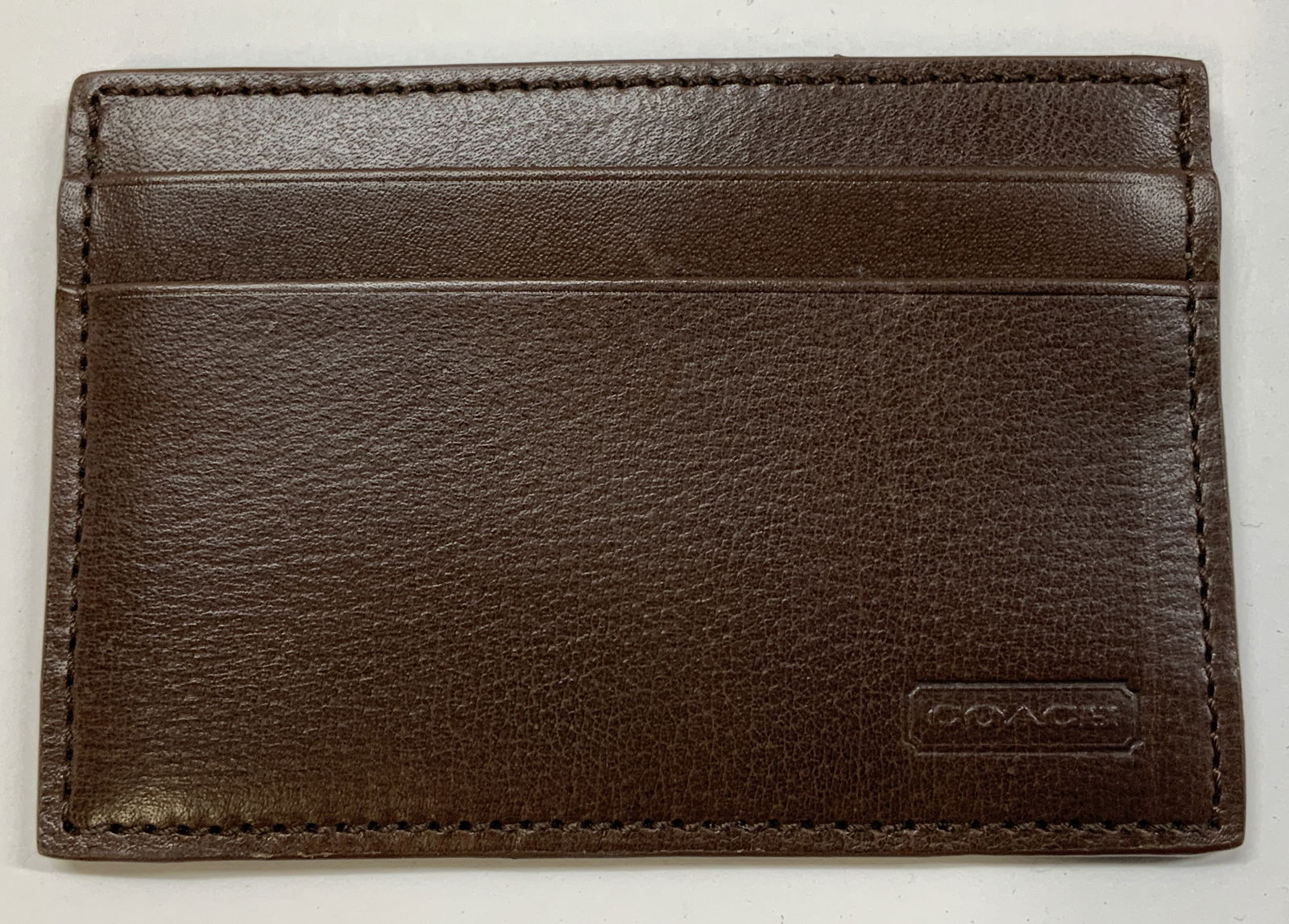 COACH Brown Leather Slim Card Case INDIA (1 of 6)