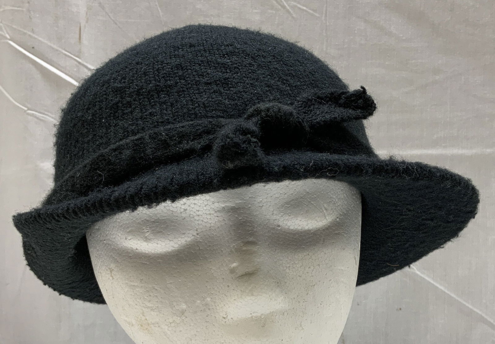 Vntg AMALGAMTED Black Cloche Hat W Box (1 of 8)