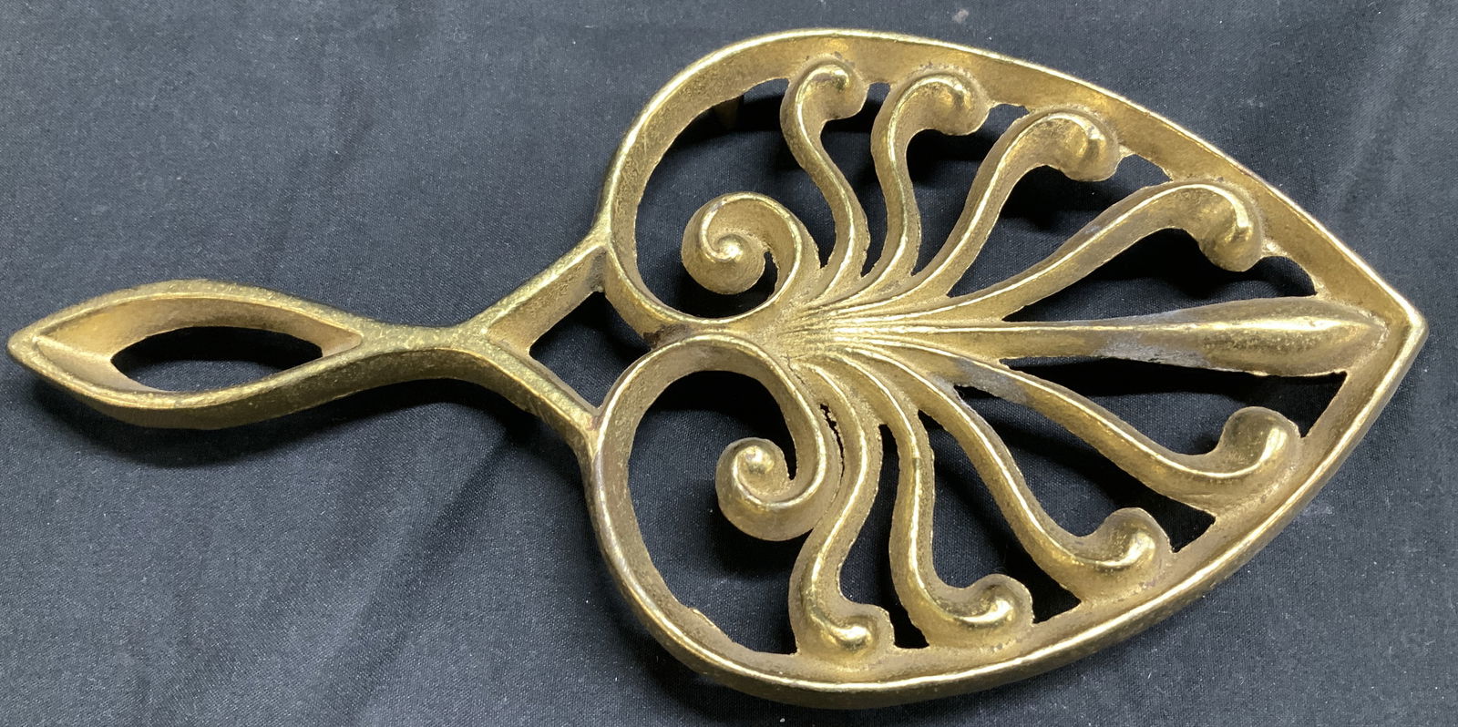 Vintage Heavy Brass Peacock Style Trivet (1 of 6)