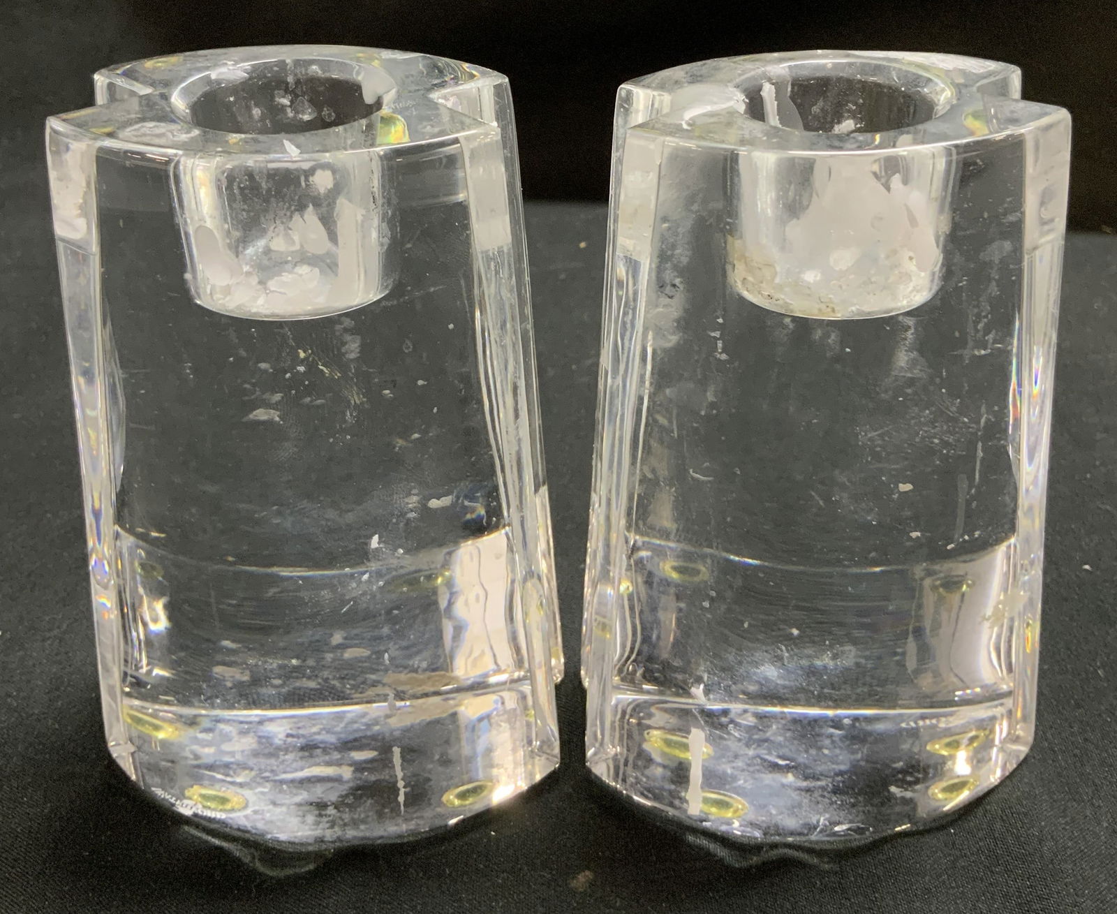 Pair WATERFORD Crystal Glass Candle Holders (1 of 6)