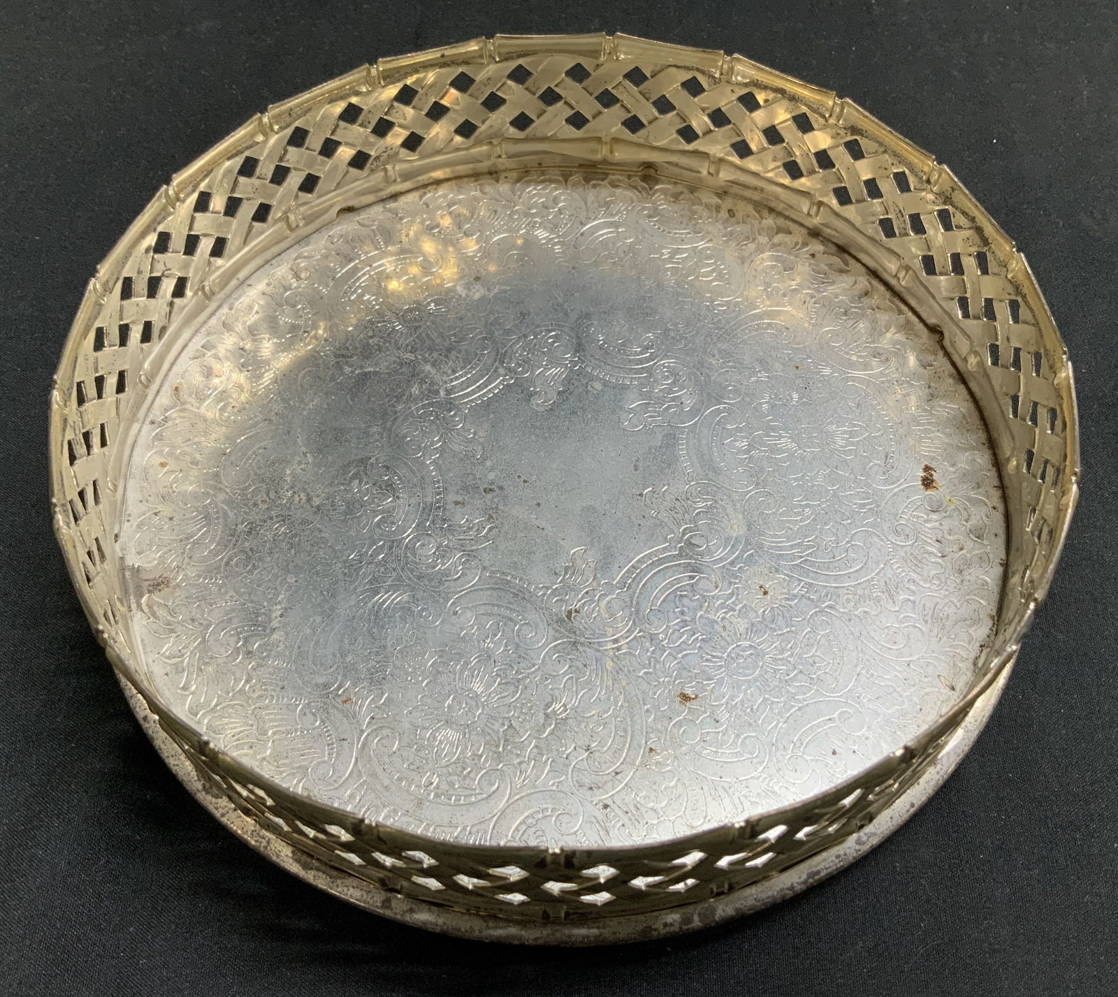 Vntg I.S. Co. Silver Plated Gallery Tray ENGLAND (1 of 7)