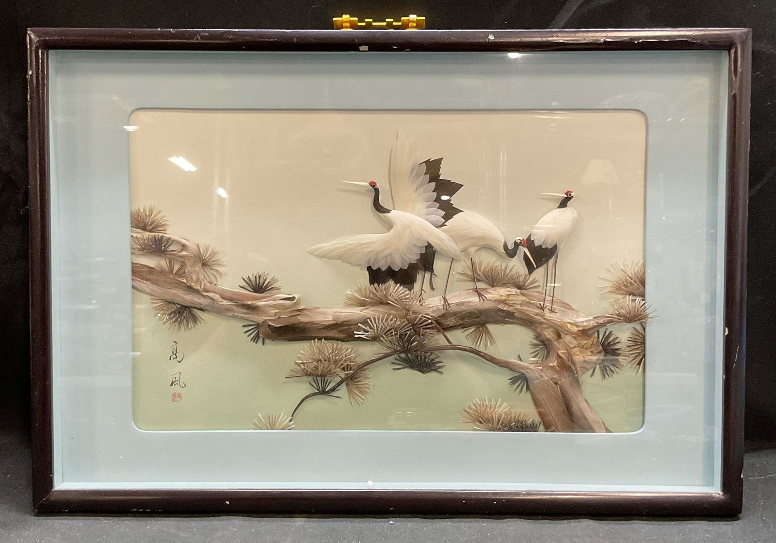 Framed Signed 3D Cranes Shadow Box (1 of 6)