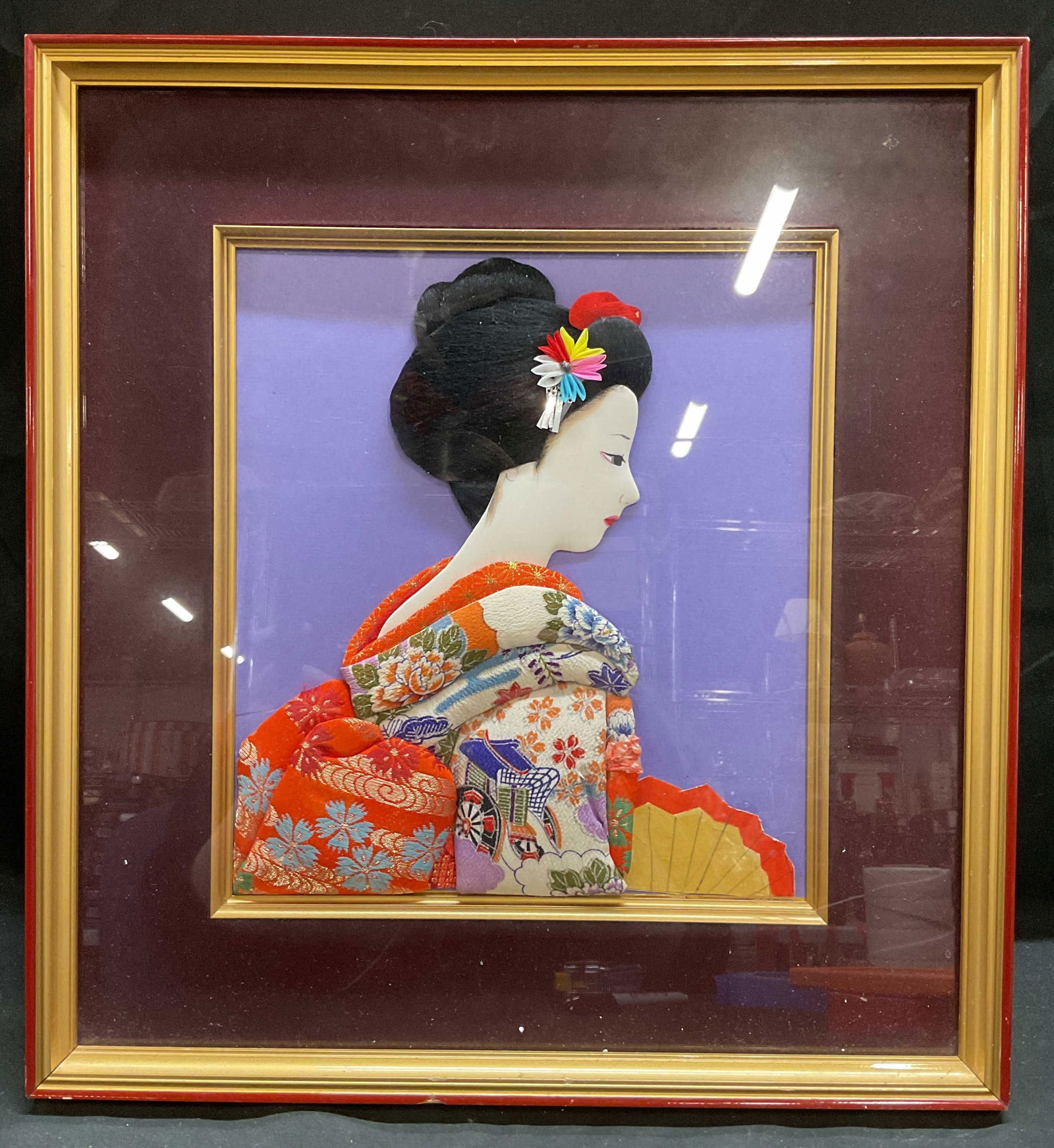 Framed 3D Geisha Mixed Media Shadow Box (1 of 6)
