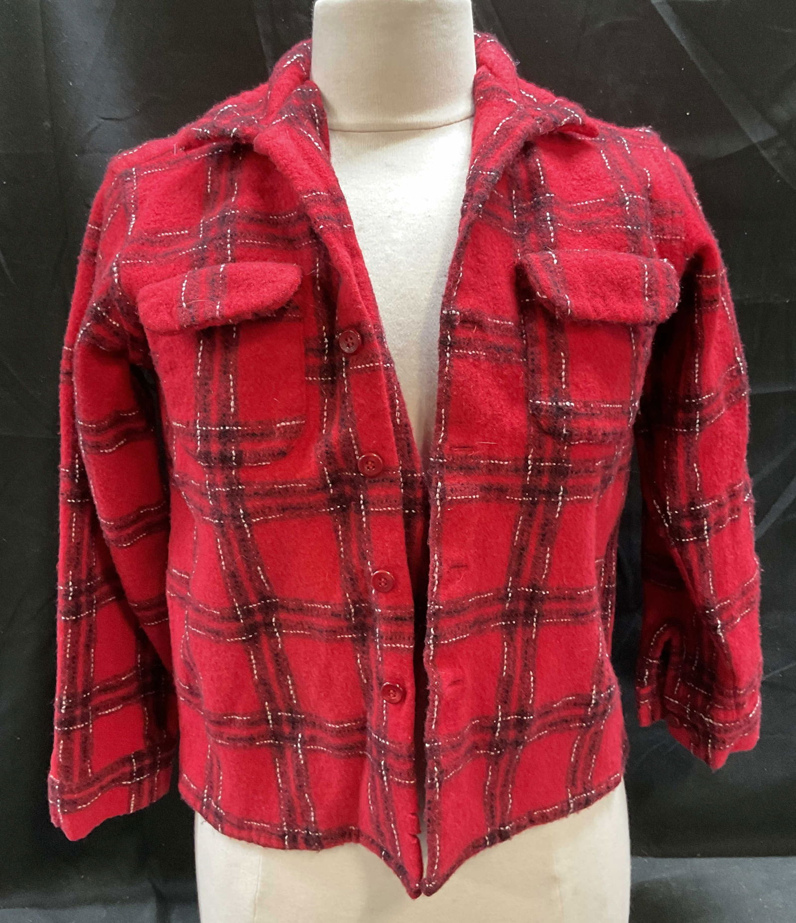Vtg Buck Skein Red Wool Shirt Jacket (1 of 6)