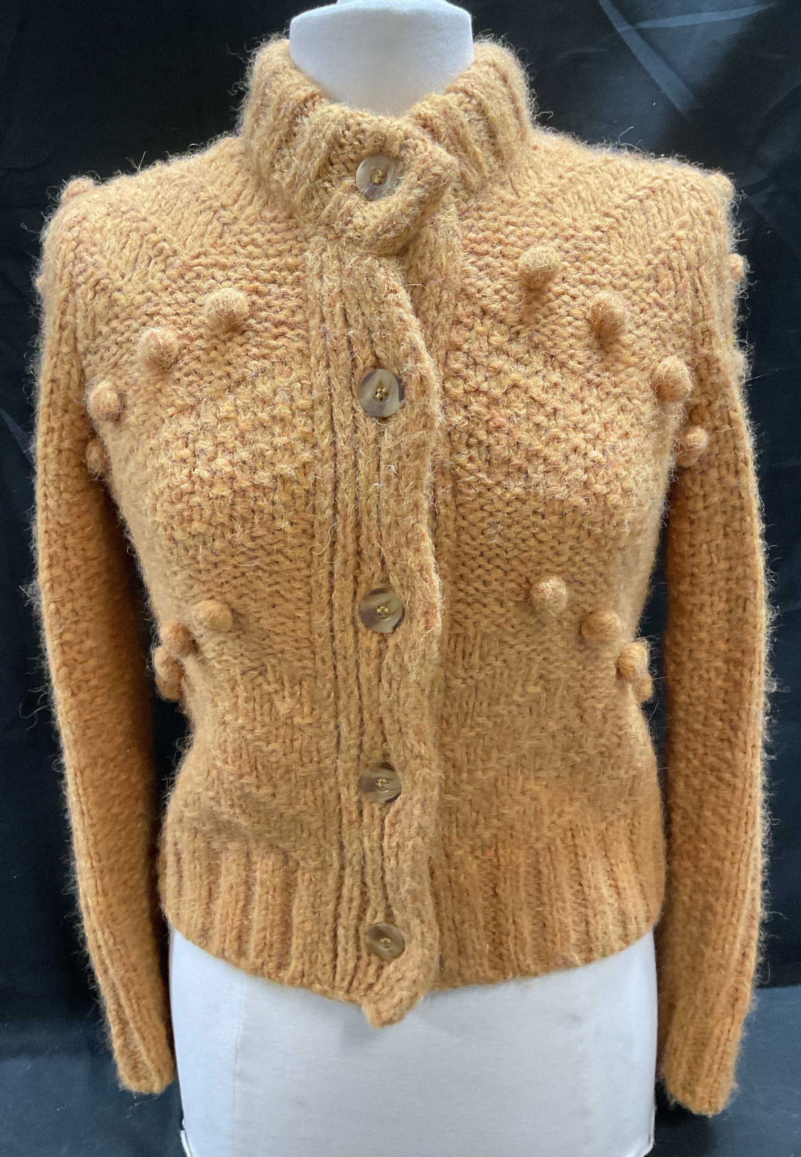 Faherty Orange Alpaca Wool Cardigan, Peru (1 of 6)