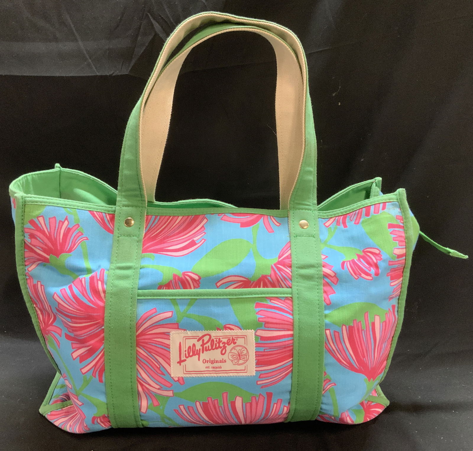 Lily Pulitzer Pink & Blue Floral Print Tote Bag (1 of 7)