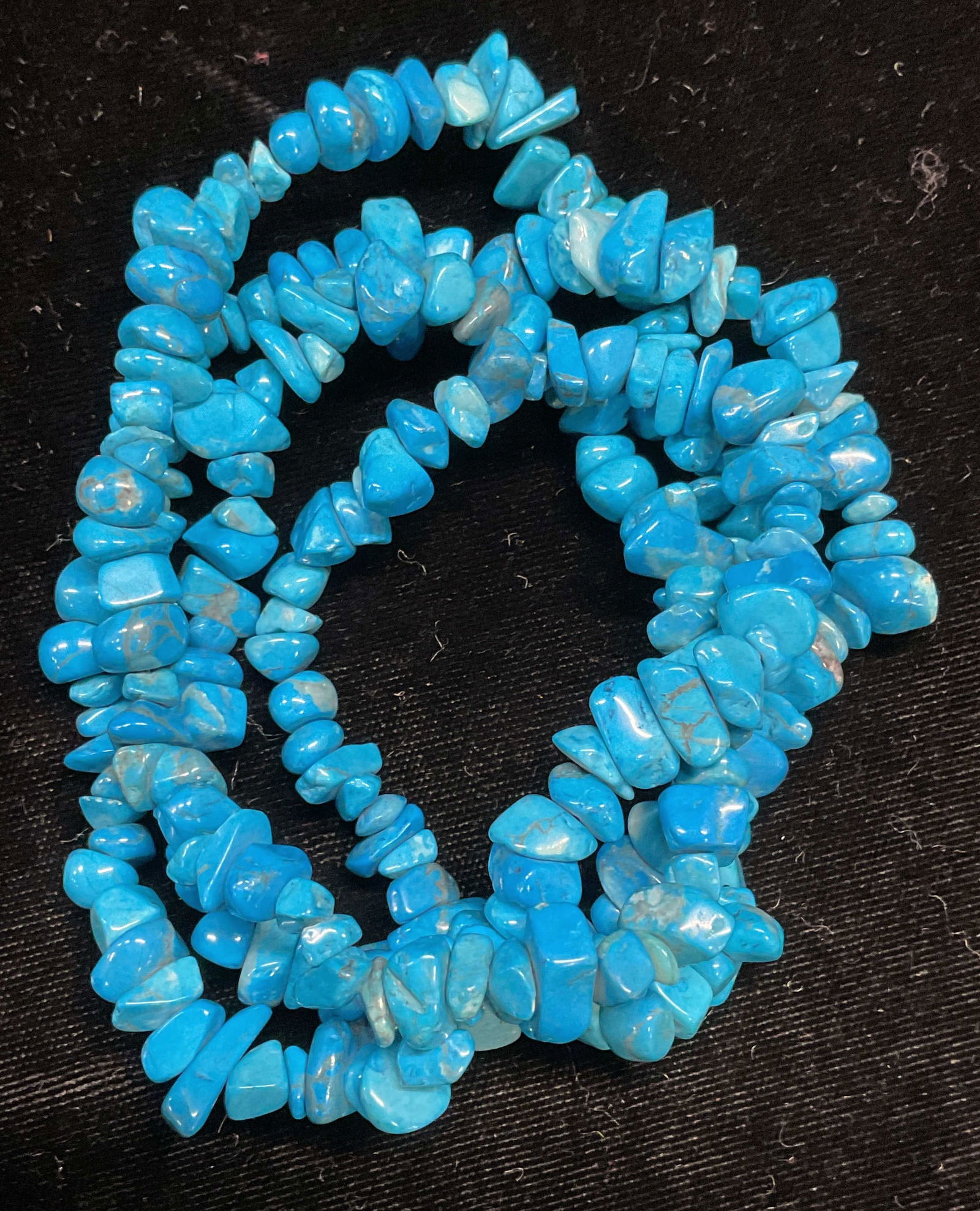 Blue Semiprecious Stone Chip Bead Necklace (1 of 6)
