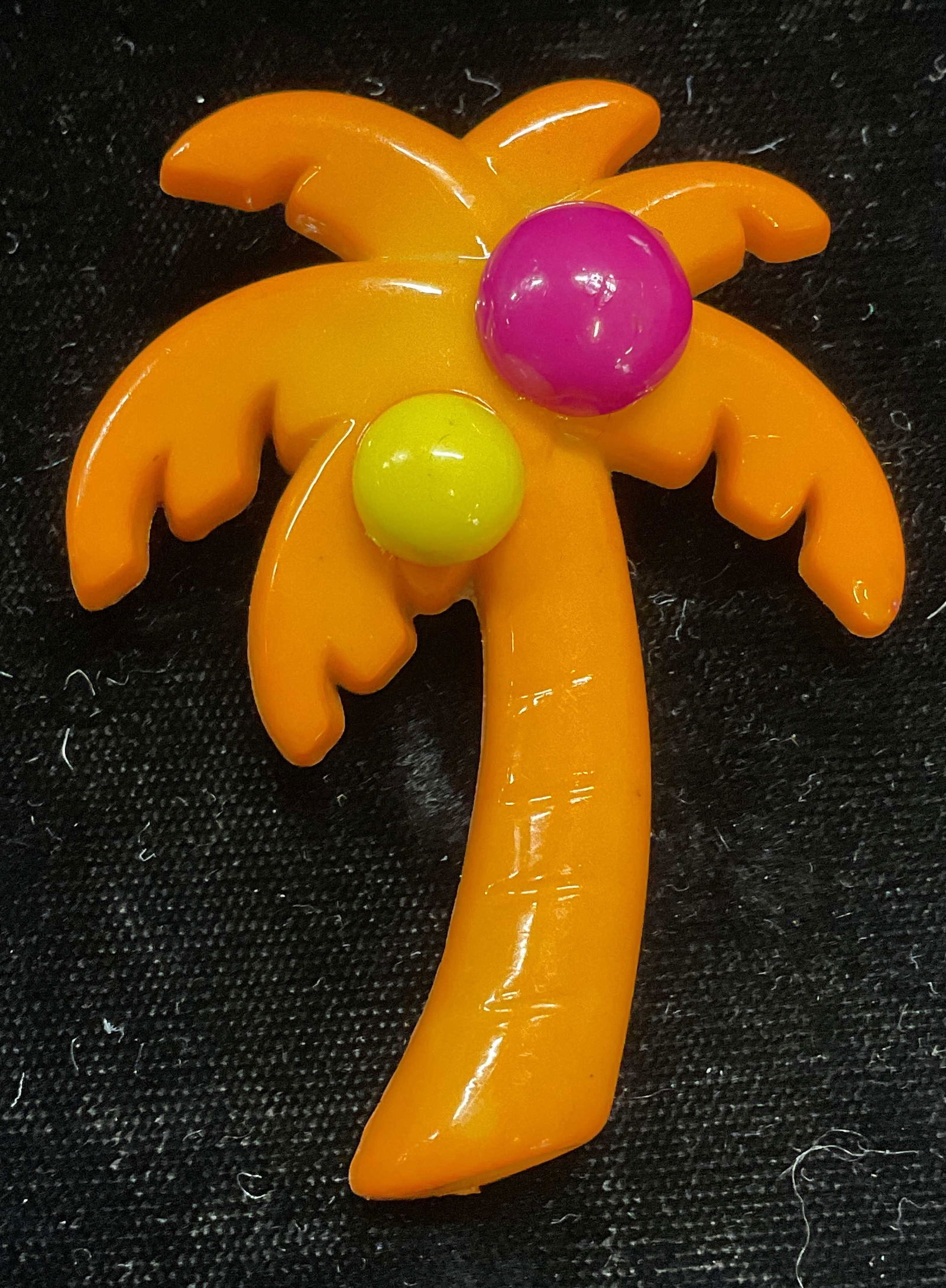Vintage Orange Lucite Coconut Tree Brooch (1 of 6)