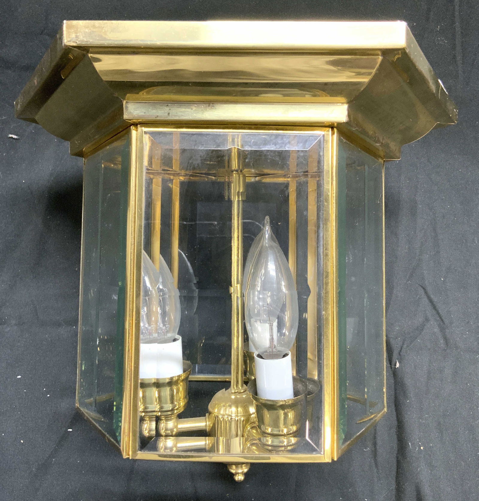 Flush Mount Gilt Metal Ceiling Lamp W 3 Arms (1 of 6)