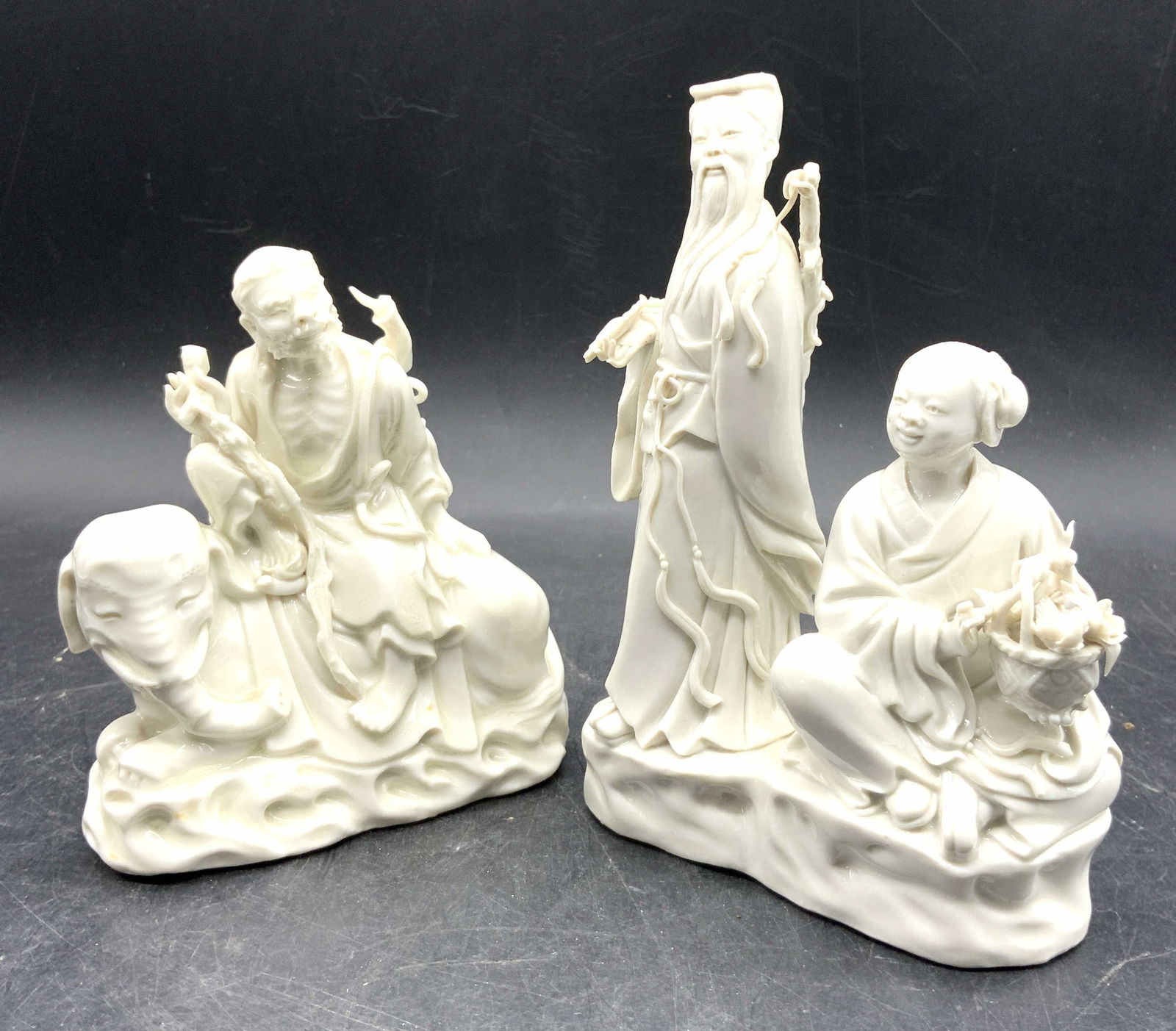 Lot 2 Blanc De Chine Dbl Immortals & Arhat Figures (1 of 10)