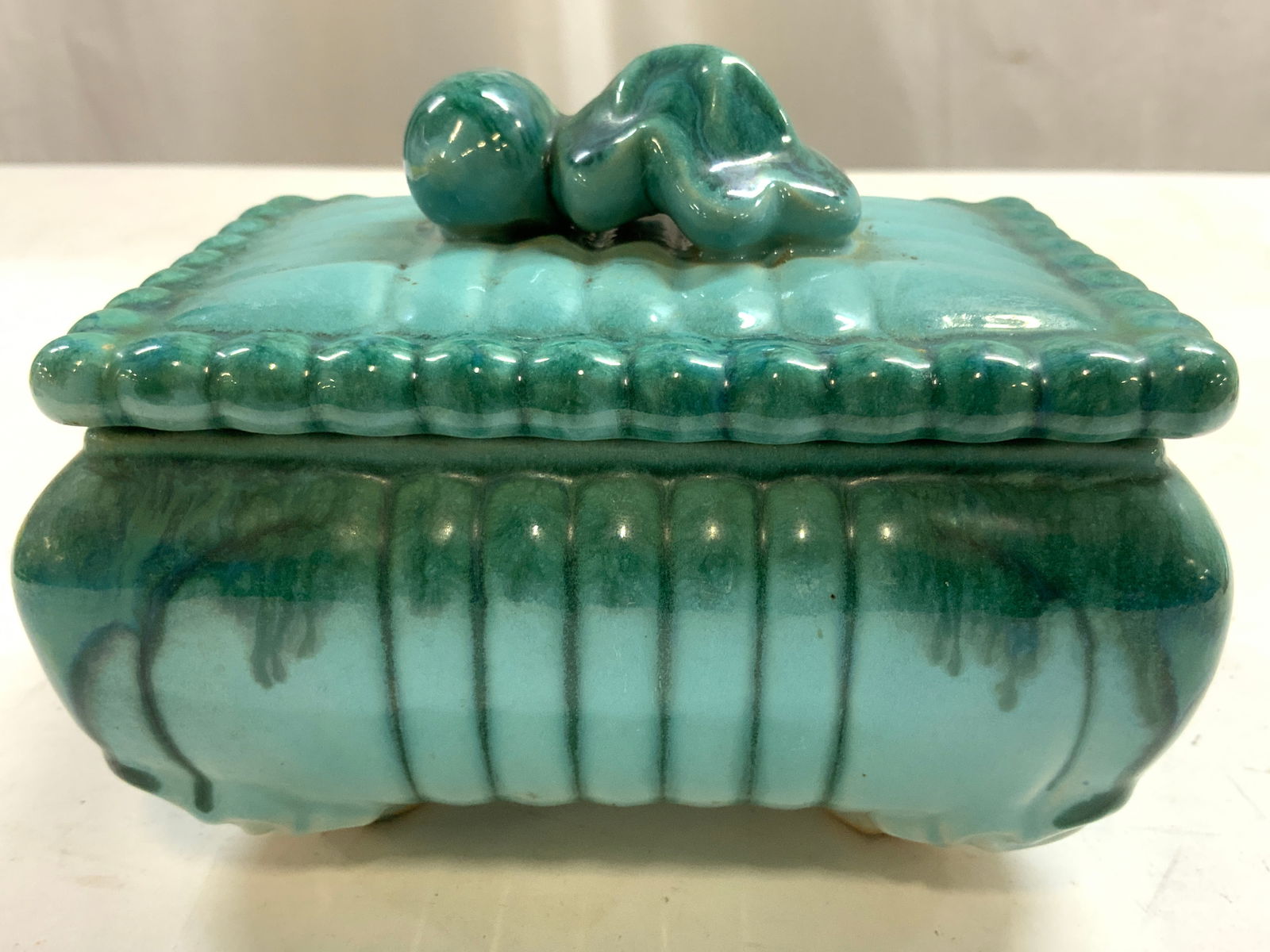 McCoy Style Turquoise Trinket Bx W Lid GERMANY (1 of 8)