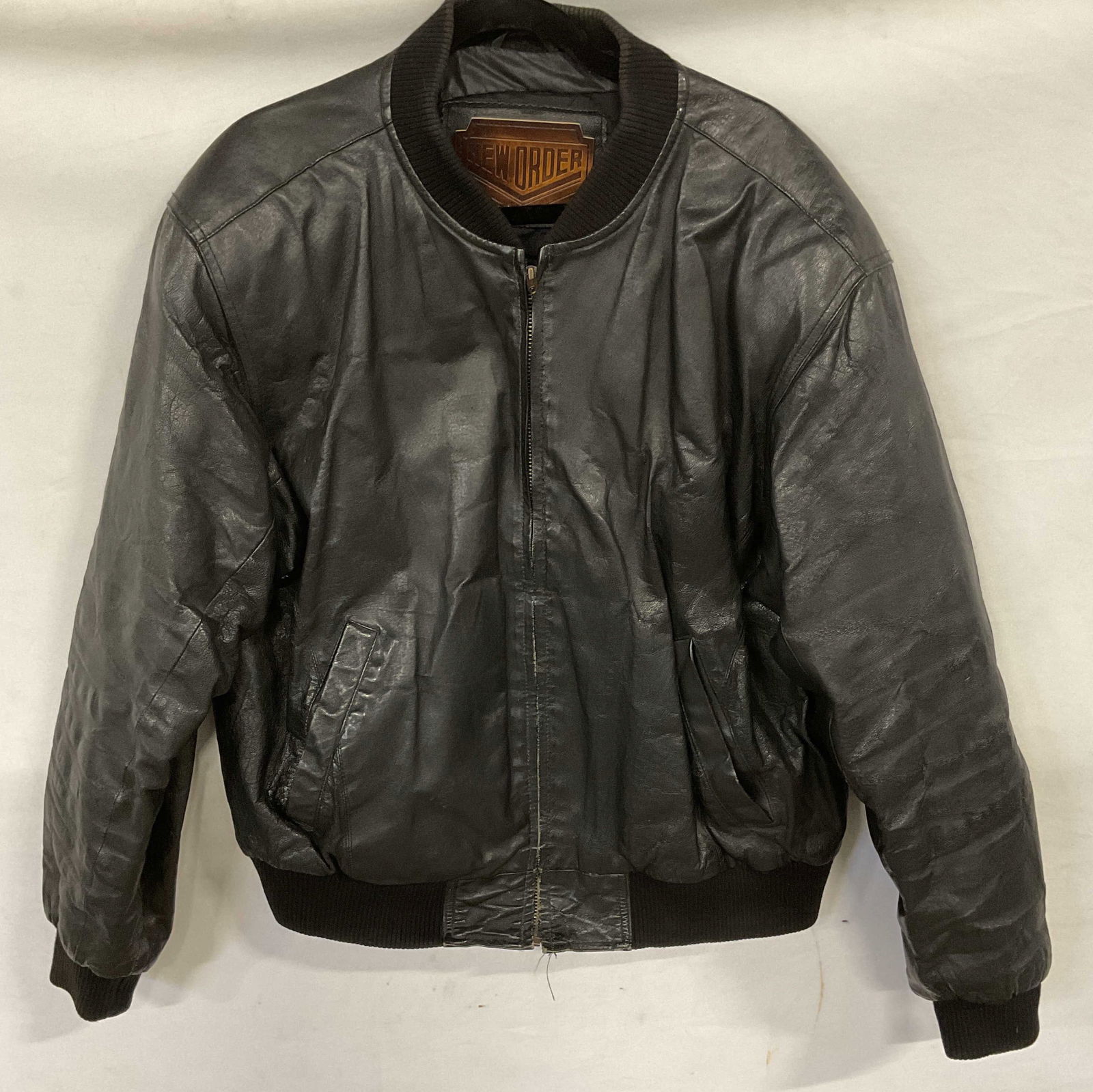 Vintage New Order Black Leather Jacket (1 of 6)