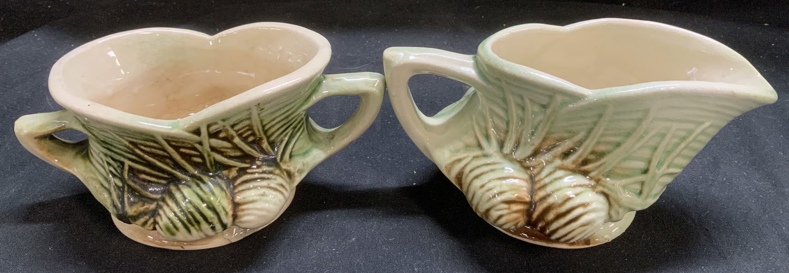 Set2 Vntg MCCOY Pine Cone Creamer & Sugar Bowl (1 of 7)