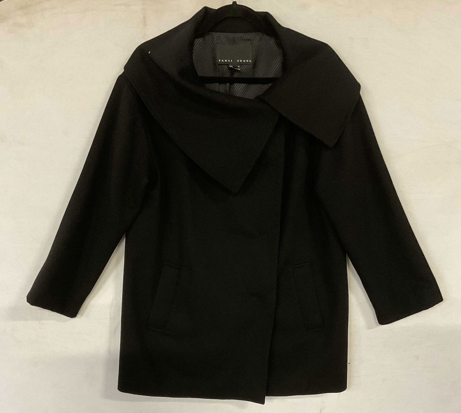 YANSI FUGEL Black Cashmere Coat (1 of 6)