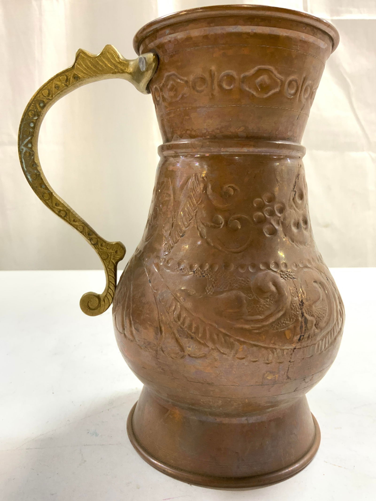Atq Copper Middle Eastern Pitcher Ewer Vessel (1 of 7)