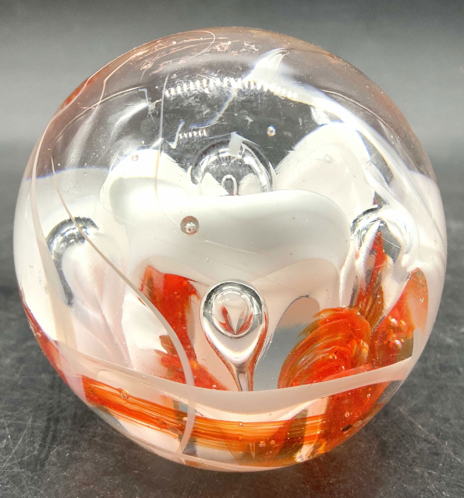 Handblown Controlled Bubble Art Gls Paperweight (1 of 6)
