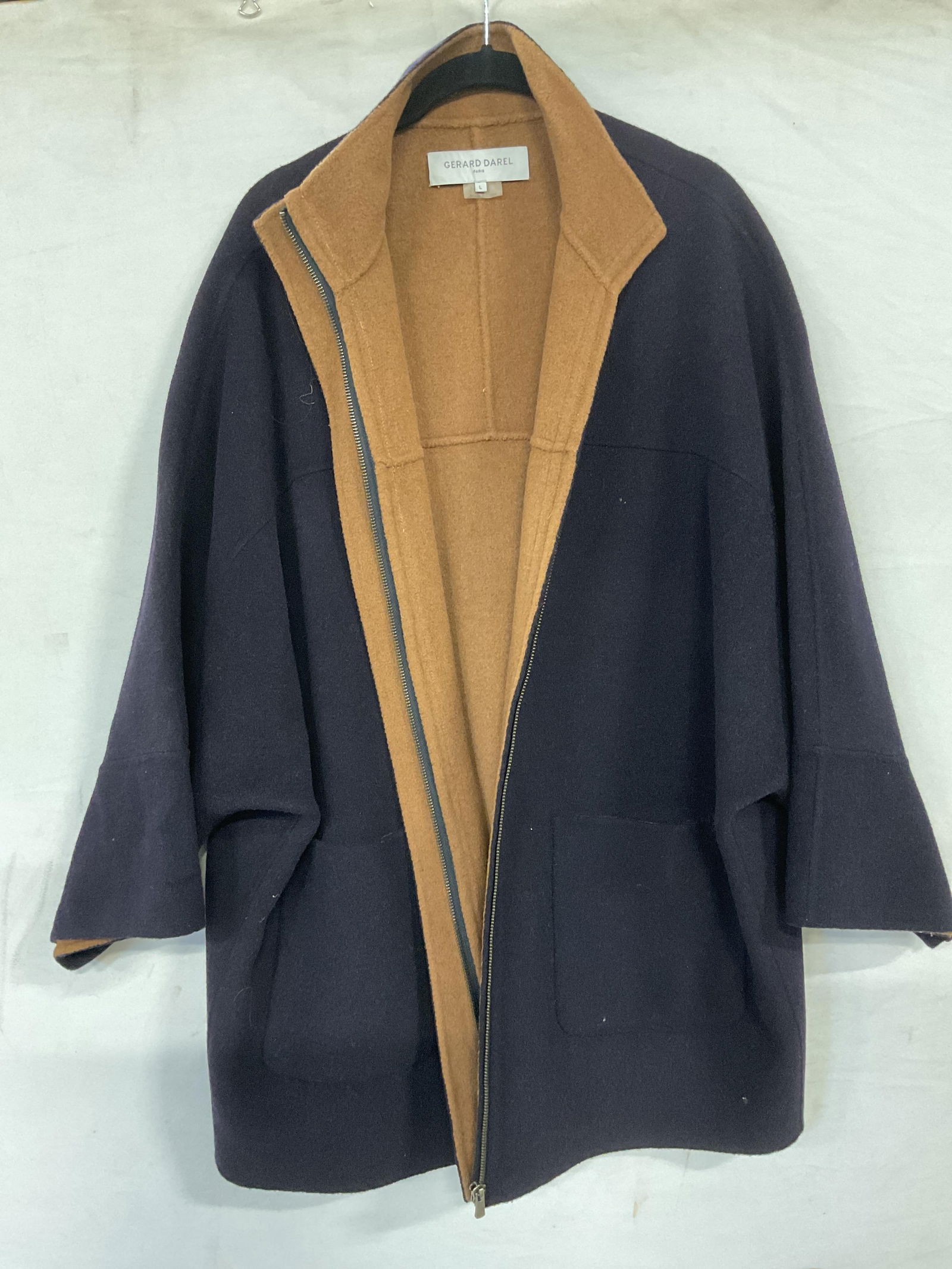 Gerard Darel Paris Navy Blue Wool Coat (1 of 6)
