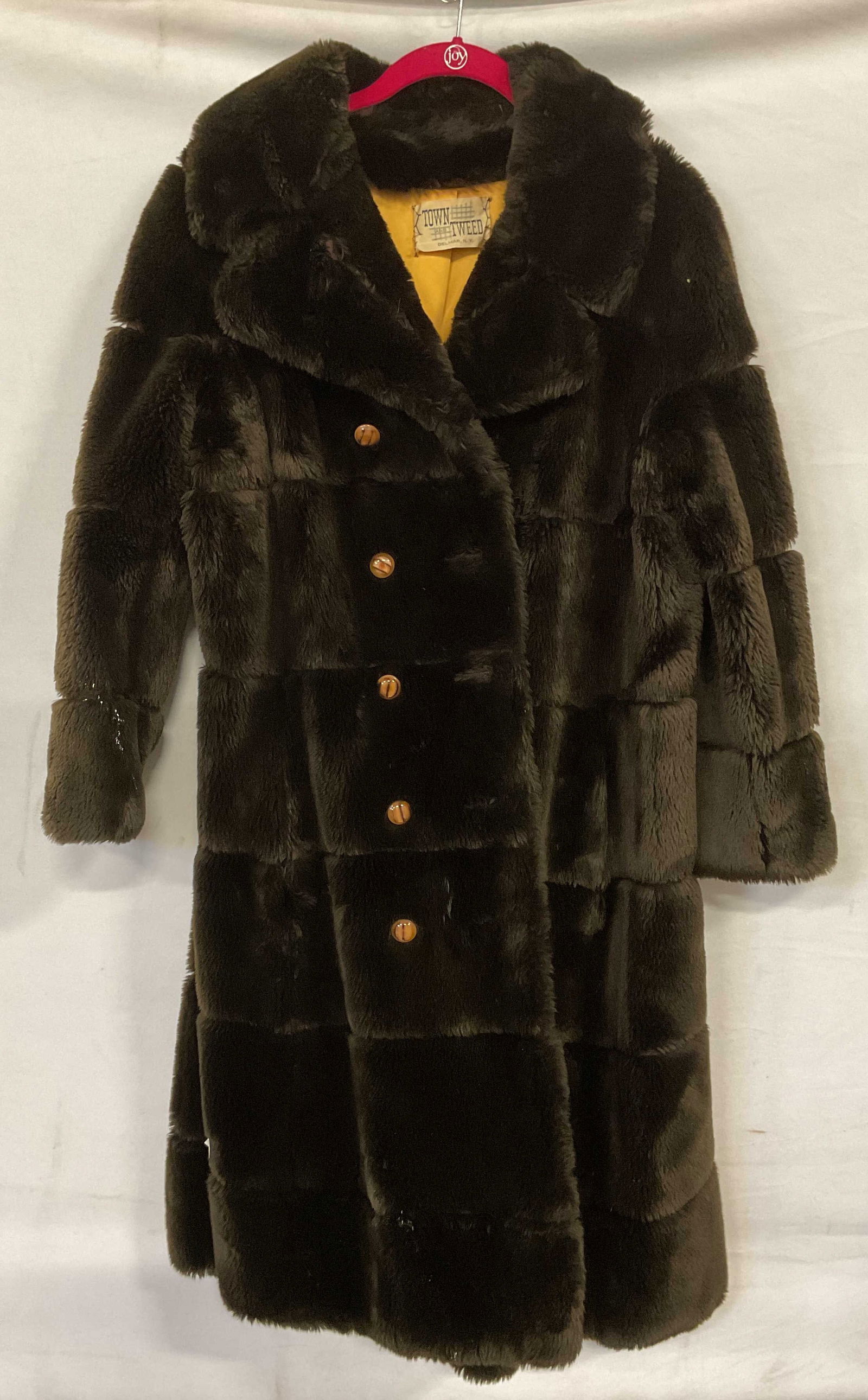 Vintage De Milo Brown Faux Fur Coat (1 of 7)