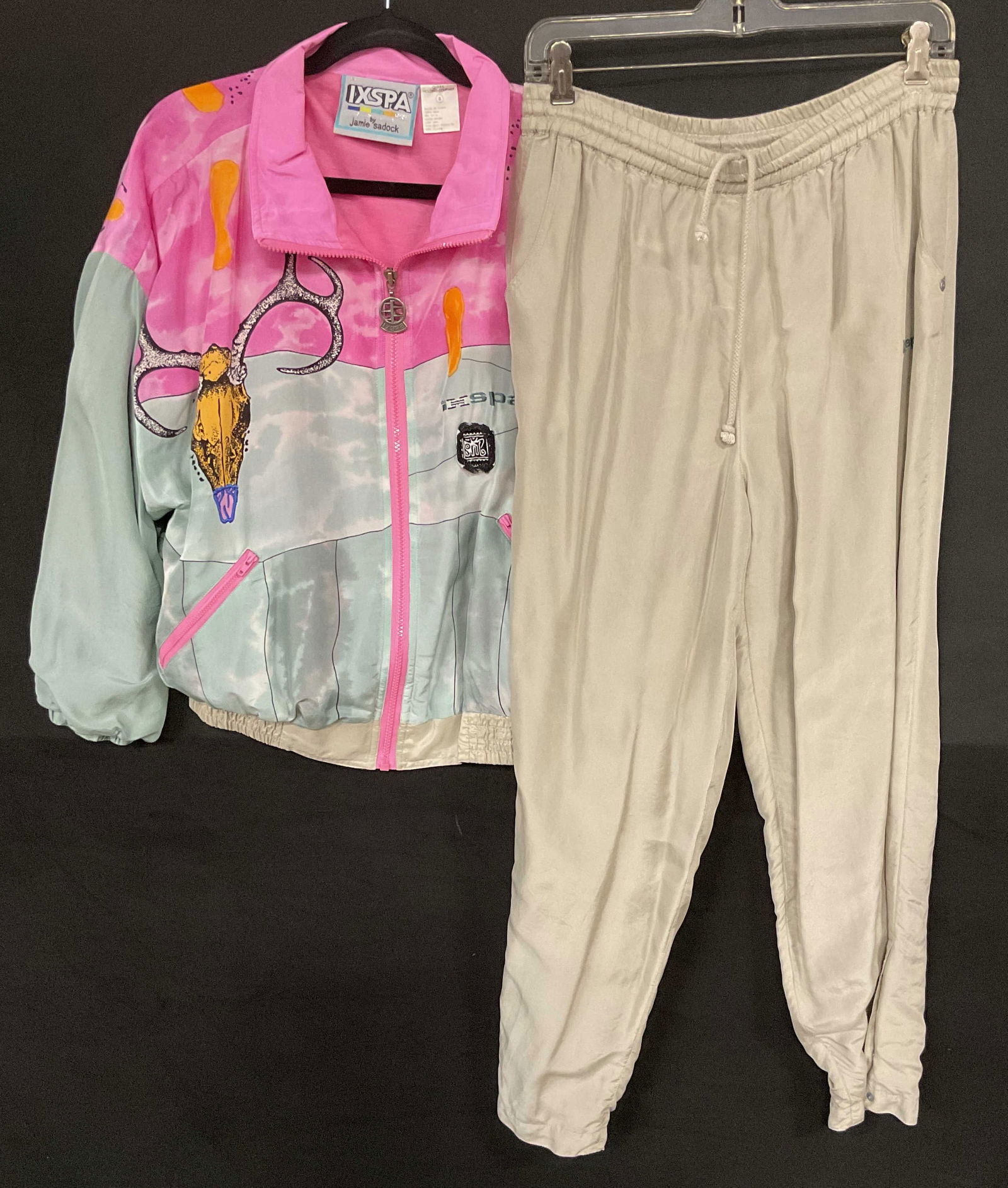 Lot 2 Vintage IXSPA Silk Jacket & Pants (1 of 9)