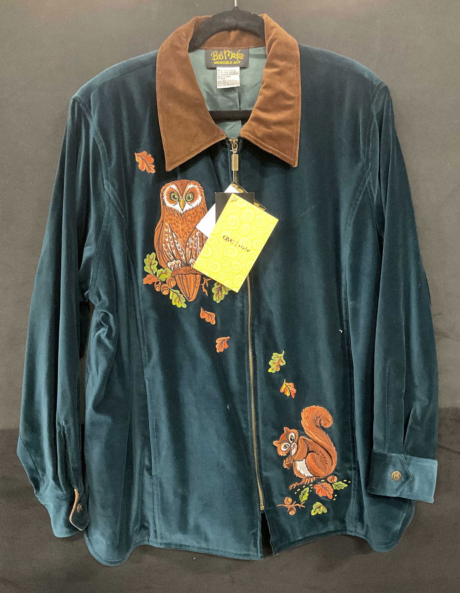 Bob Mackie Blue Cotton Velour Jacket NWT (1 of 6)