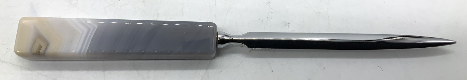 Stainless Letter Opener W Agate Handle BRAZIL (1 of 6)