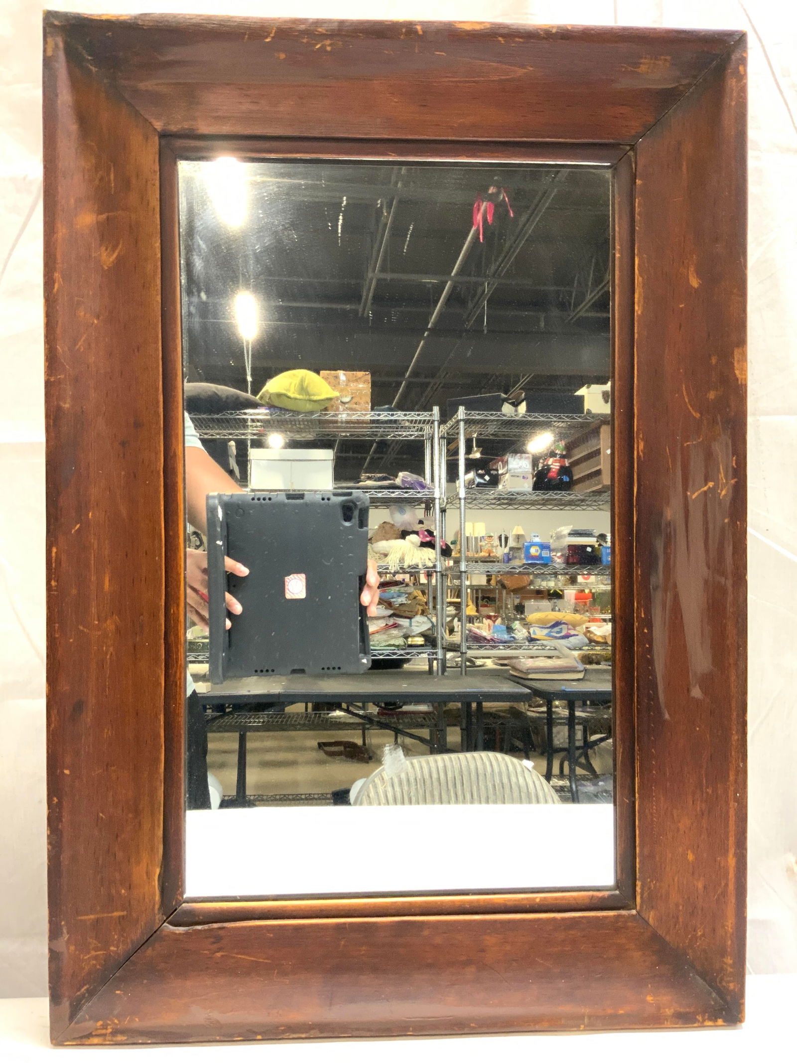 Vintage Wooden Frame Wall Mirror (1 of 6)