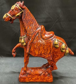 Vtg BORGHESE Tang Style Gilt Horse Figural