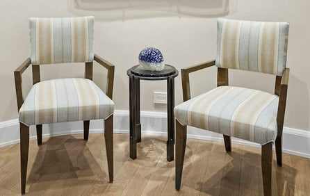 ARTISTIC FRAME Pr Uph Art Deco Wood End Chrs