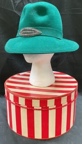 Vintage Fabiani Escello Green Wool Felt Hat